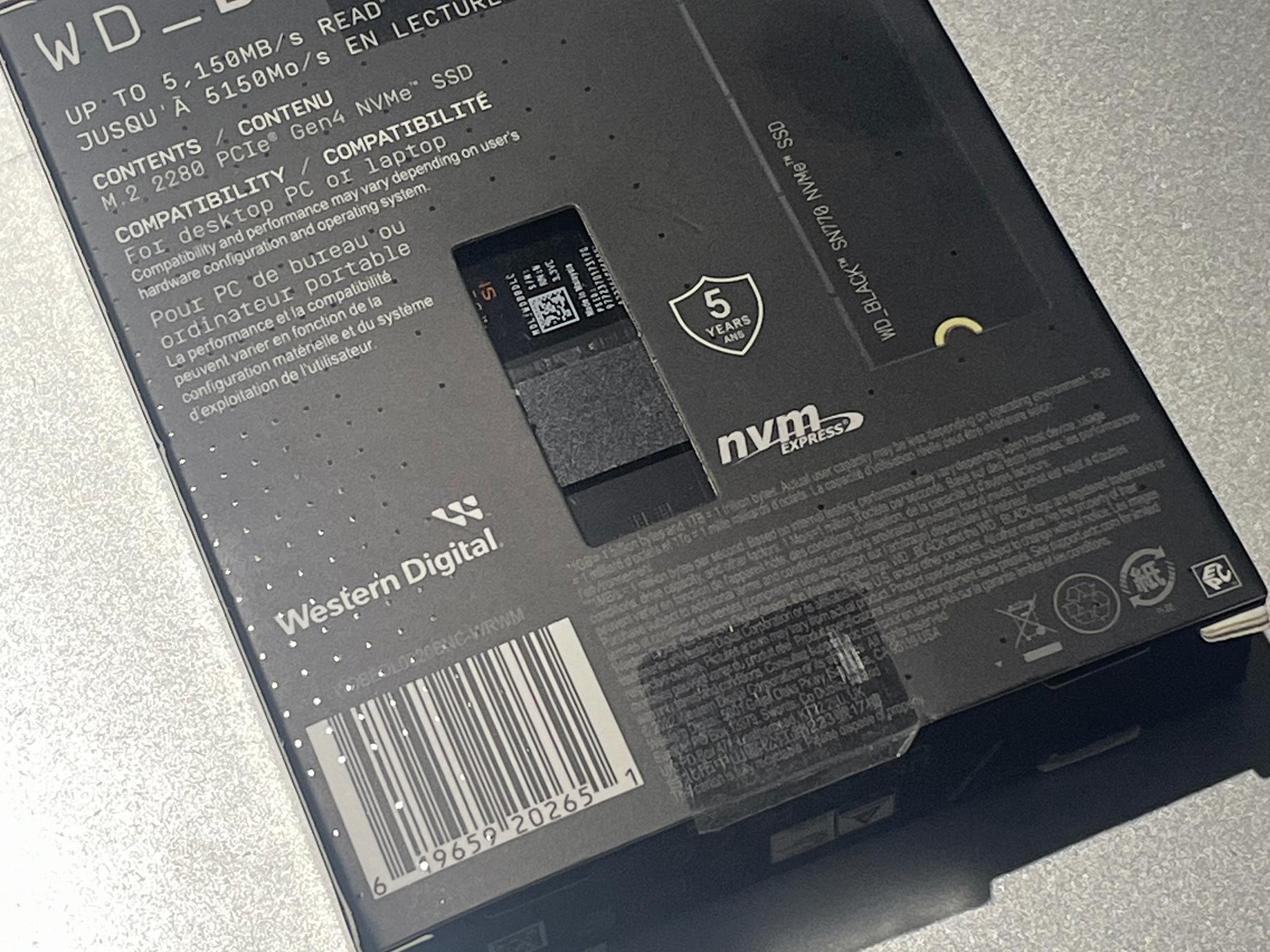 2TB WD_BLACK SN770 2TB M.2 NVMe Internal SSD (WDS200T3X0E)