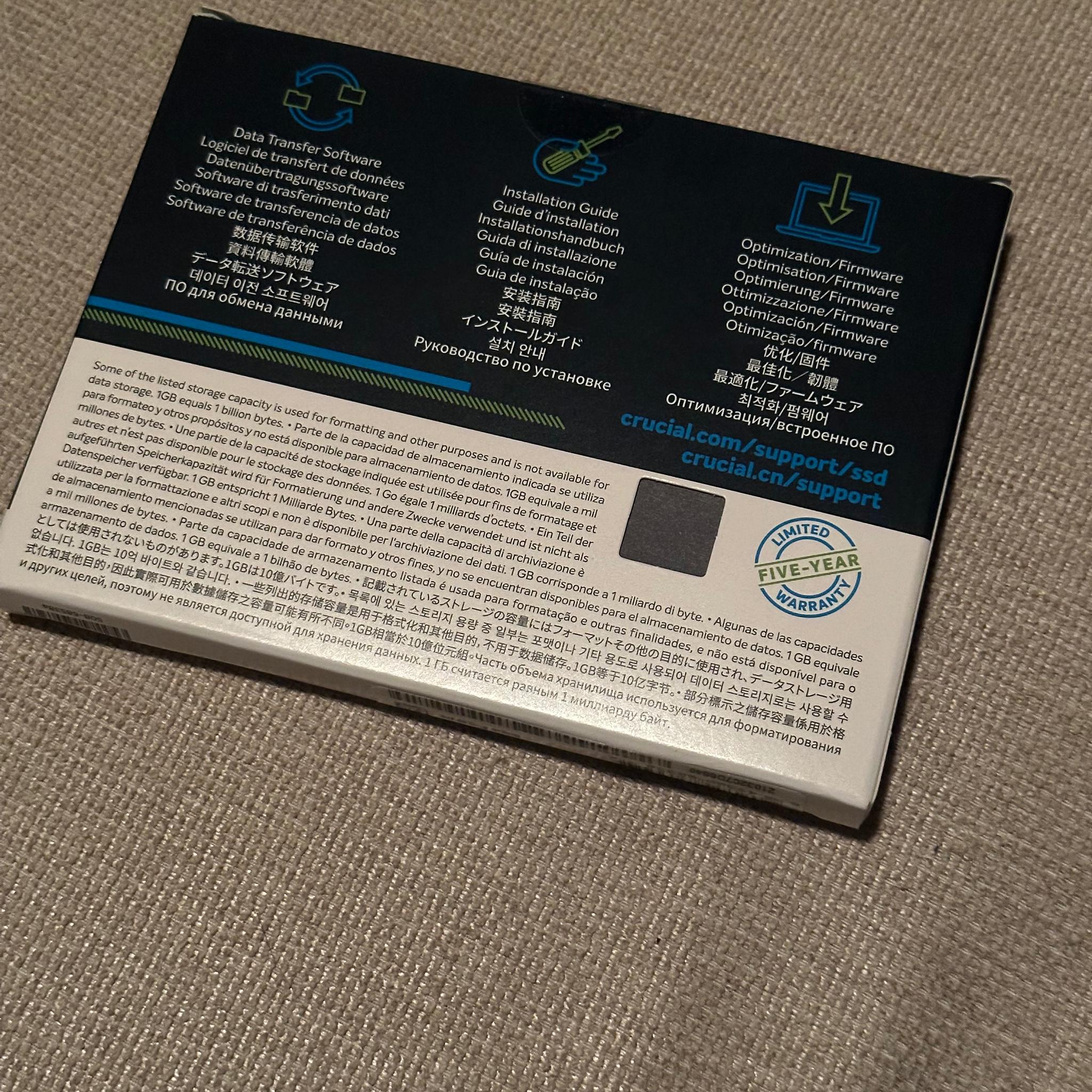 Crucial P5 500GB NVMe M.2