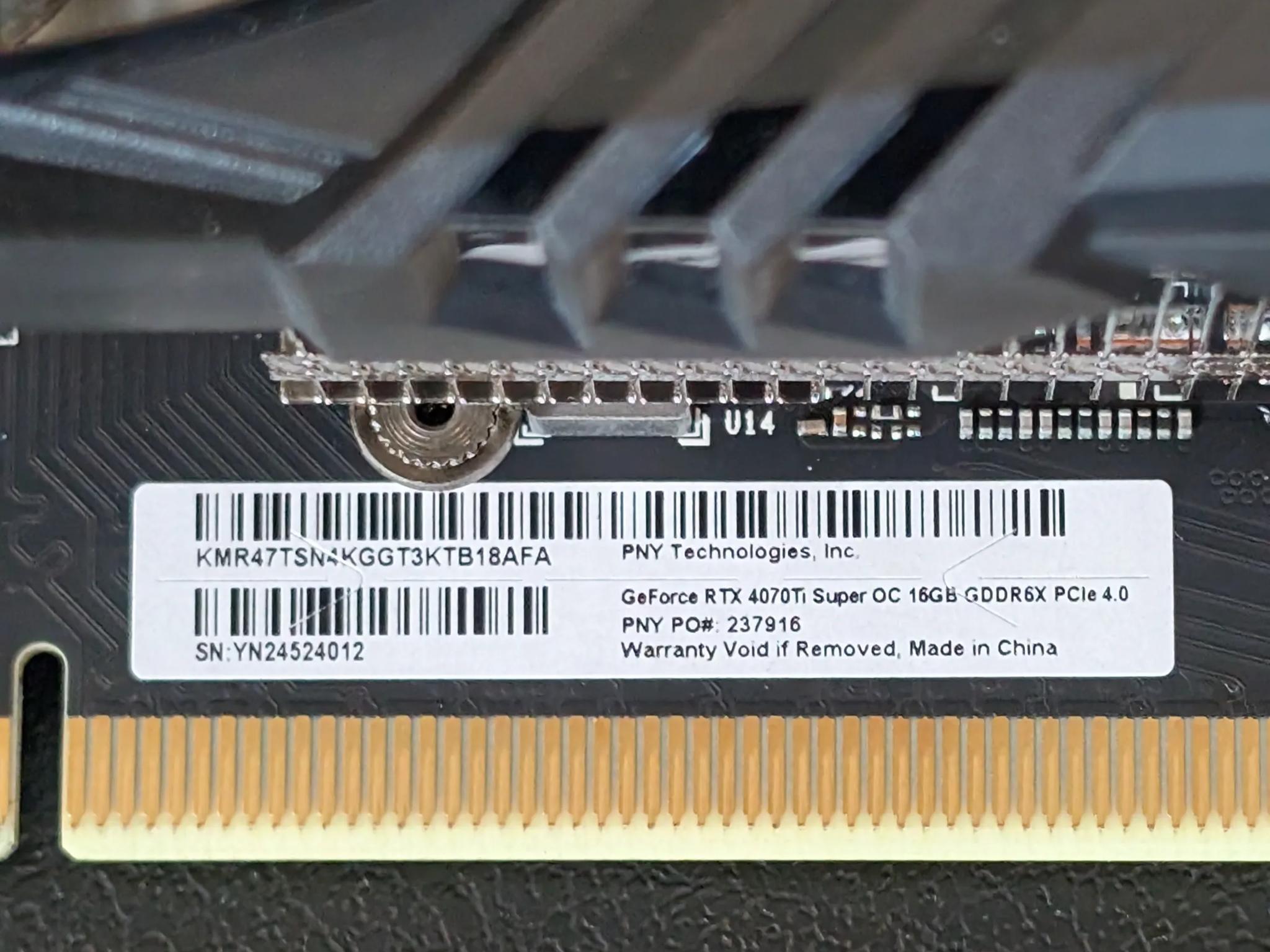 PNY 4070 Ti Super | Verto OC | Like New | Excellent Value