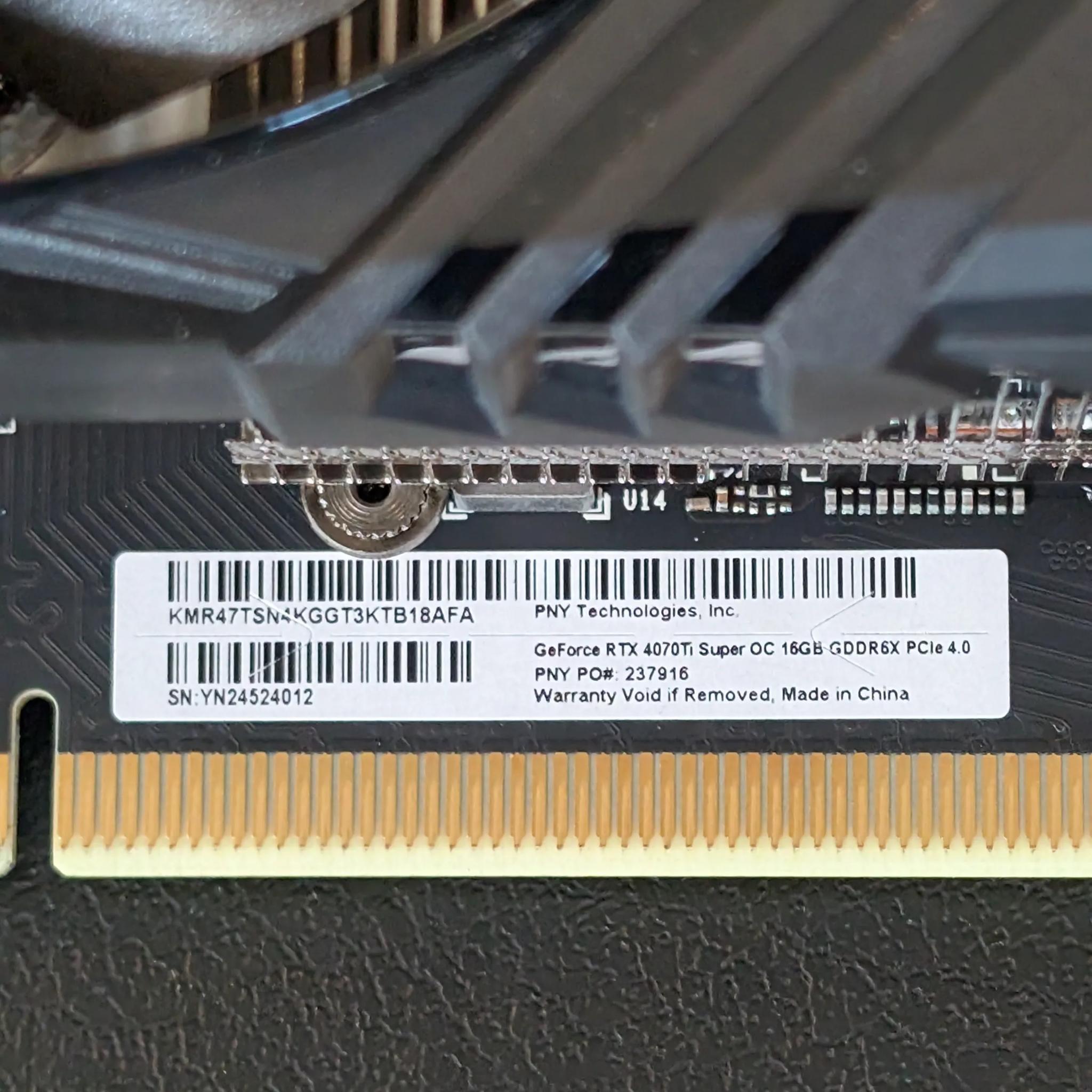PNY 4070 Ti Super | Verto OC | Like New | Excellent Value