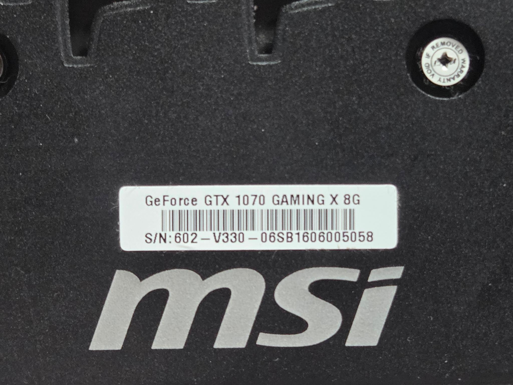 MSI GAMING X GeForce GTX 1070 8GB