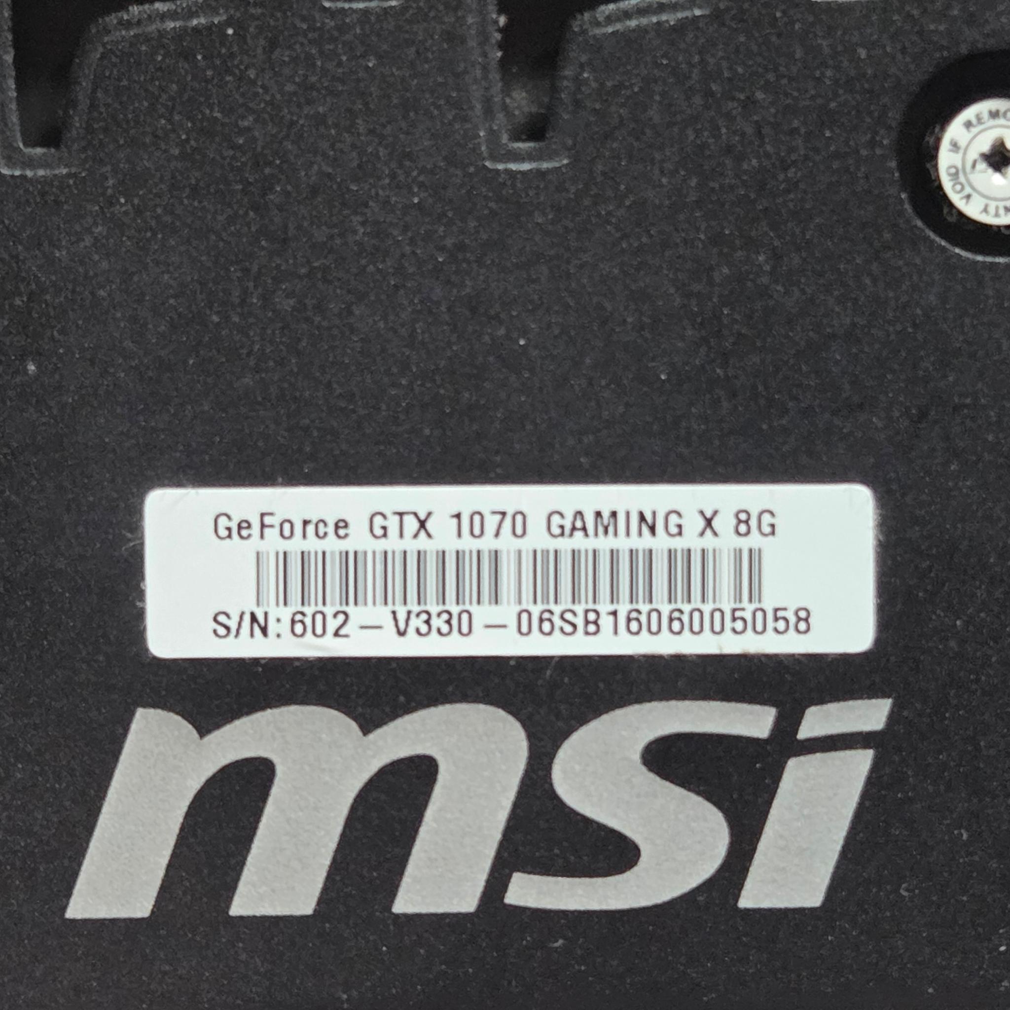 MSI GAMING X GeForce GTX 1070 8GB