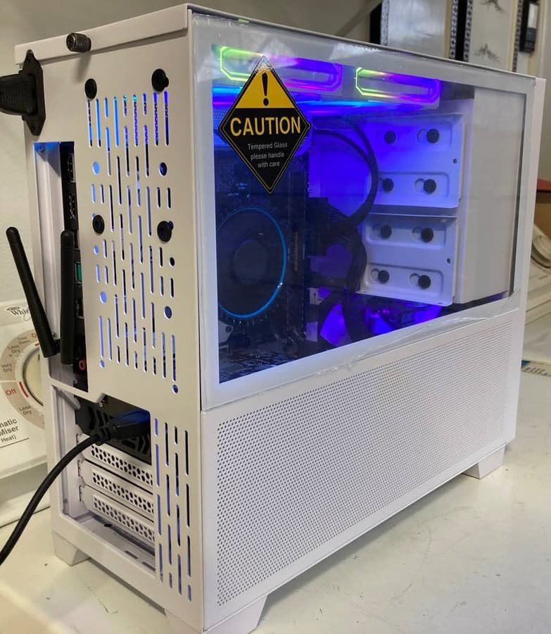 Budget MFF White Gaming PC (13100F, 6500XT, 16GB RAM)