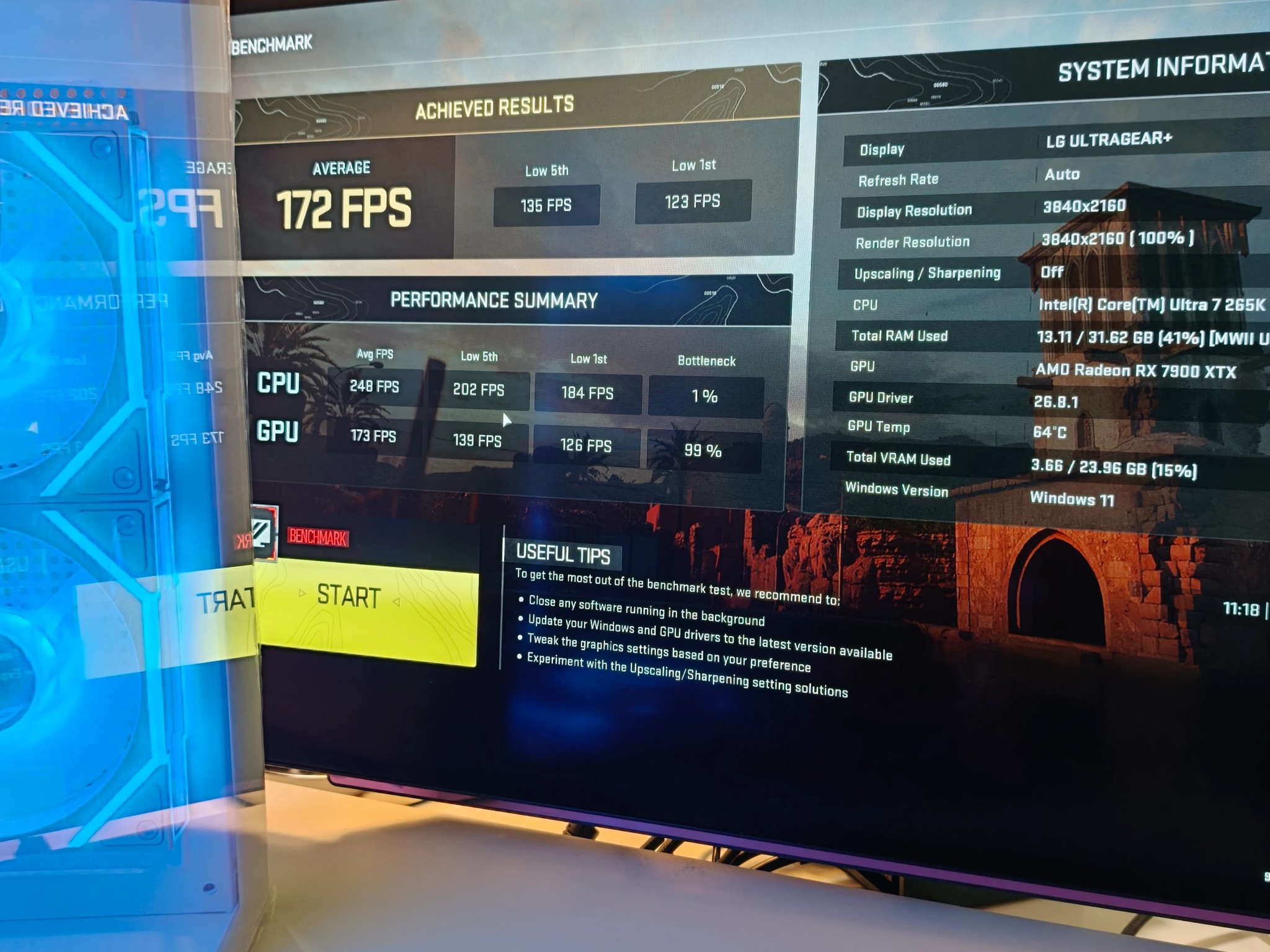 4k Gaming/Productivity Gaming PC! 7900XTX/9070XT, Intel 265K,10X Infinity Mirror Fans+Screen!