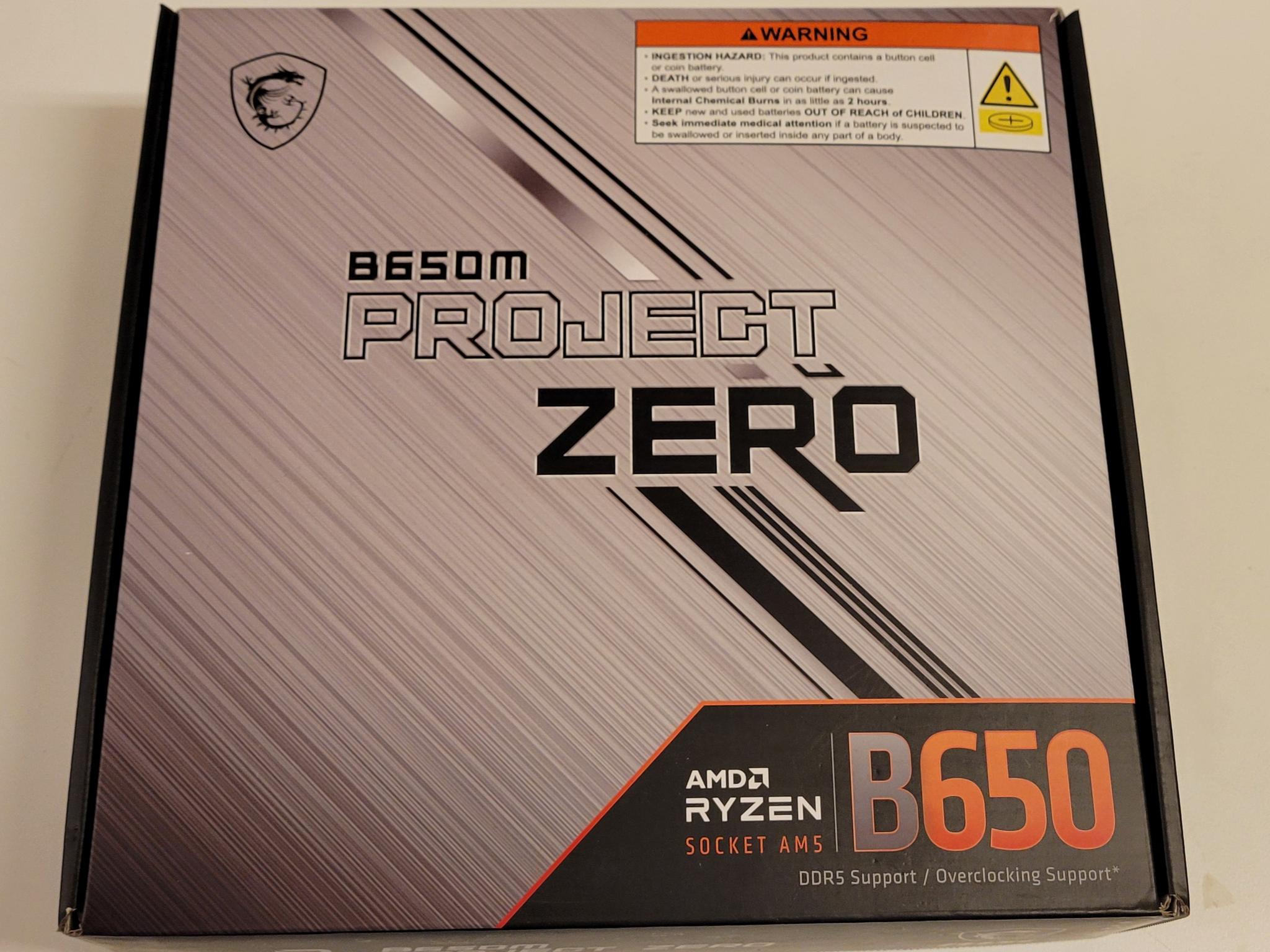 MSI B650M Project Zero mATX Motherboard, AM5 Socket, Back Connect