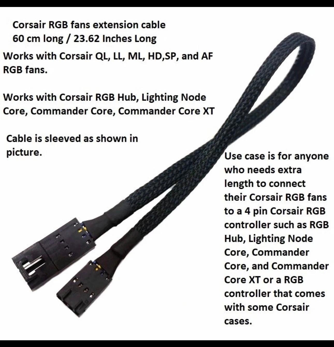 Corsair 4 Pin RGB Extension Cable  23” Inch ( SHIP TODAY )