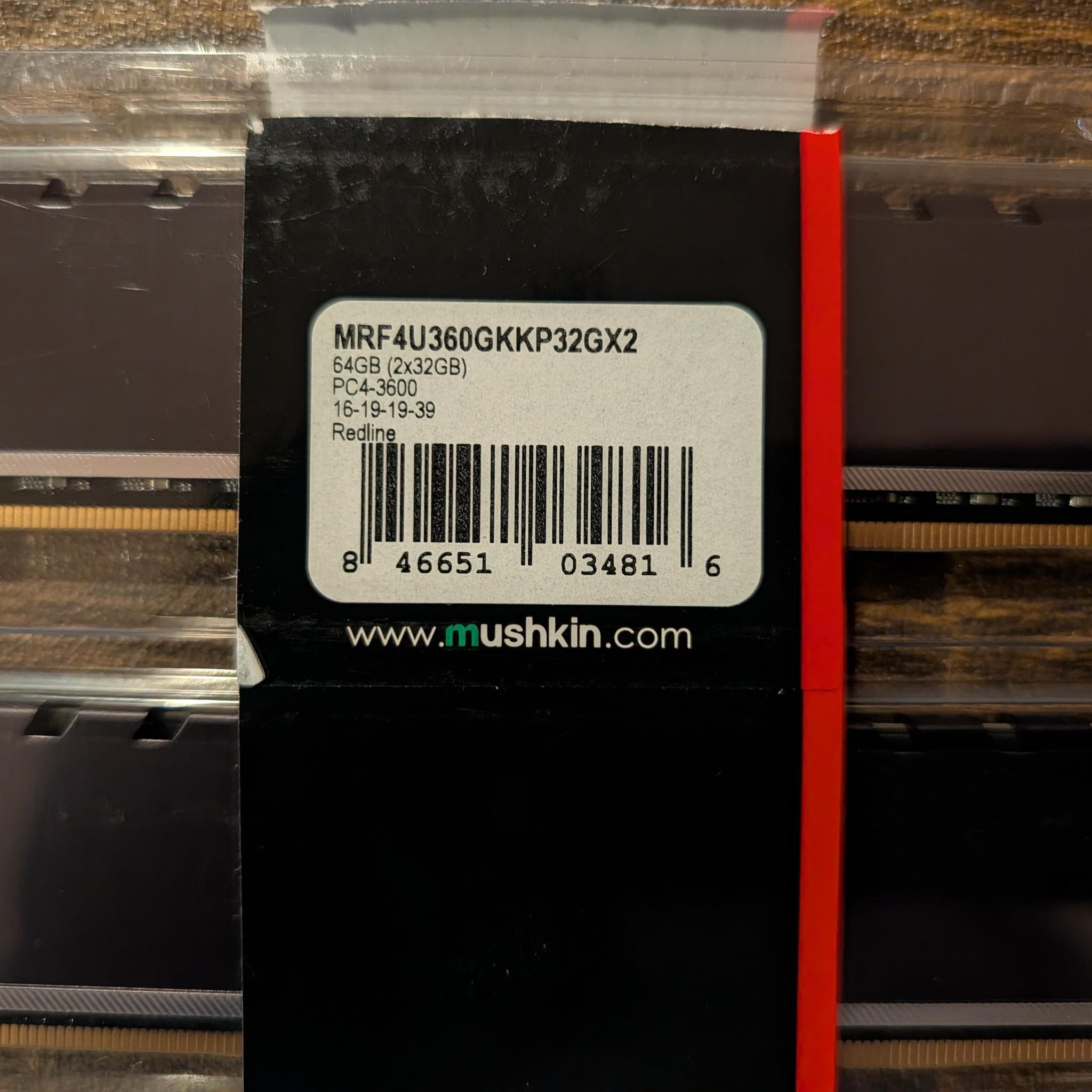 LOT OF (4) Mushkin DDR4 64GB (2 x 32GB) 3600 CL16 Kits - 256GB Total