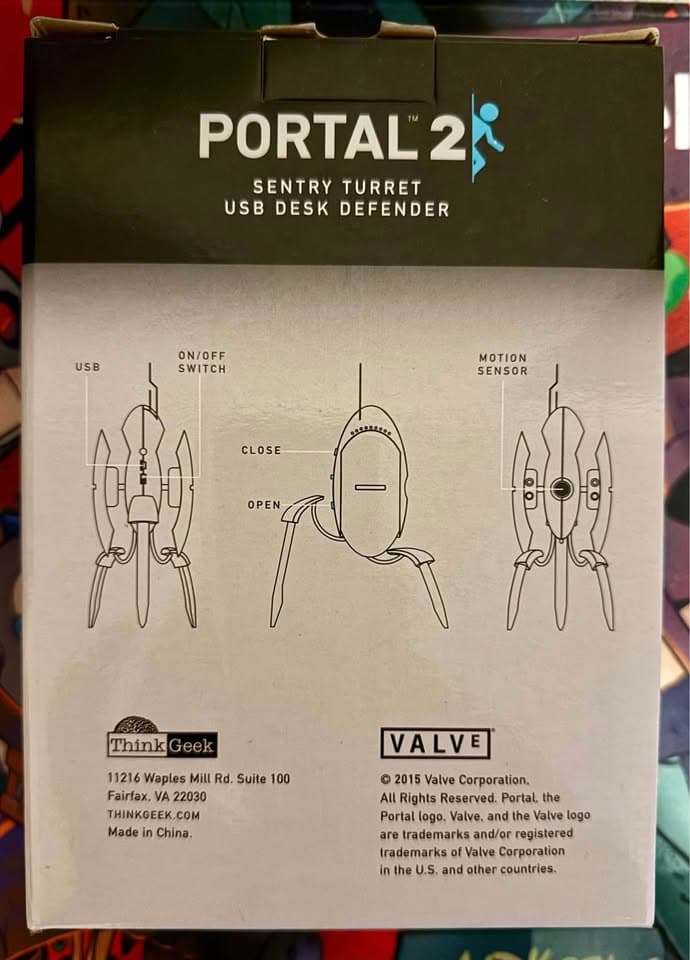 ThinkGeek Portal 2 Sentry Turret USB Desk Defender by Valve (Working Lights + Sound)