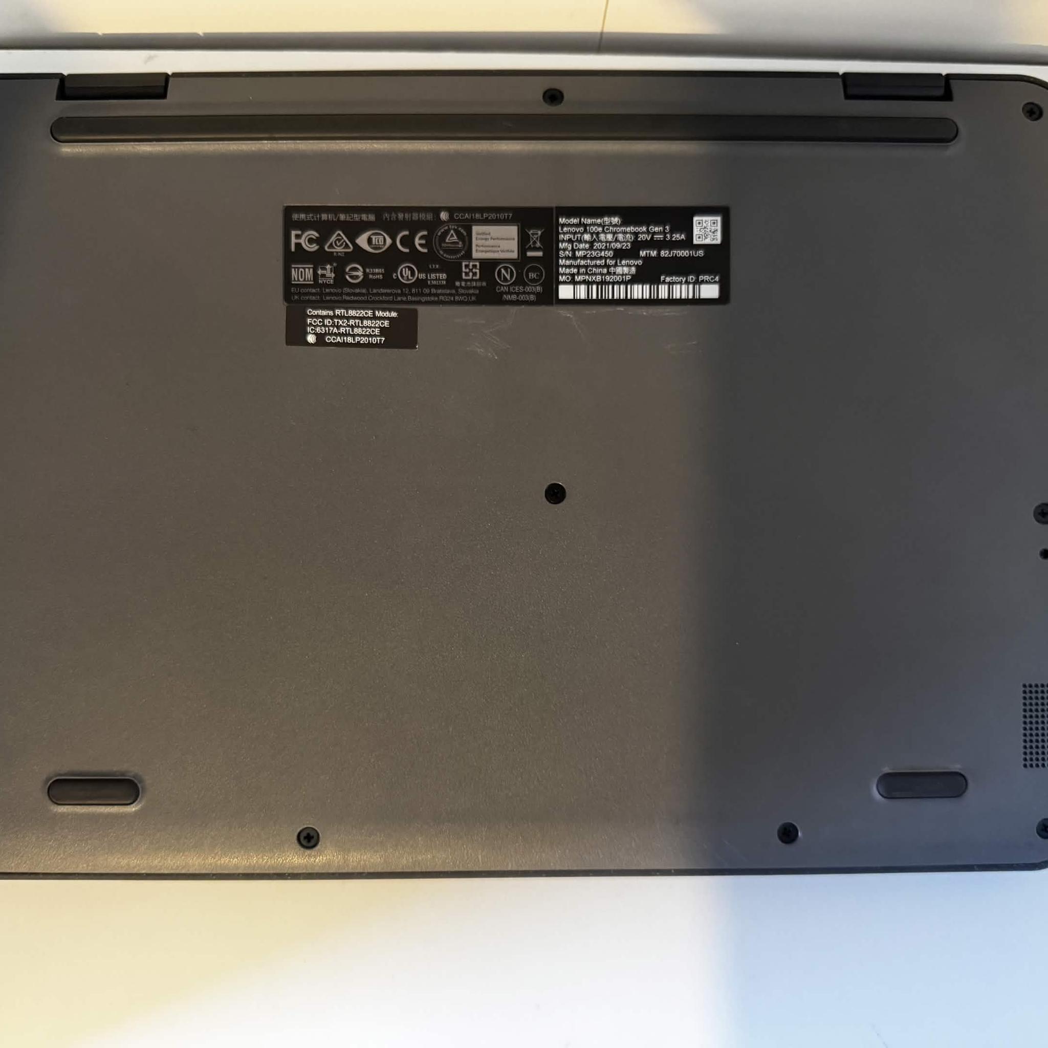 USED Lenovo 100e Chromebook Gen 3