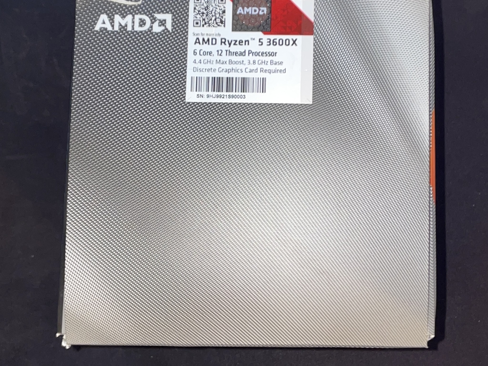 AMD Ryzen 5 3600x 6 Core, 12 Thread Processor w/ AMD Wraith CPU Cooler