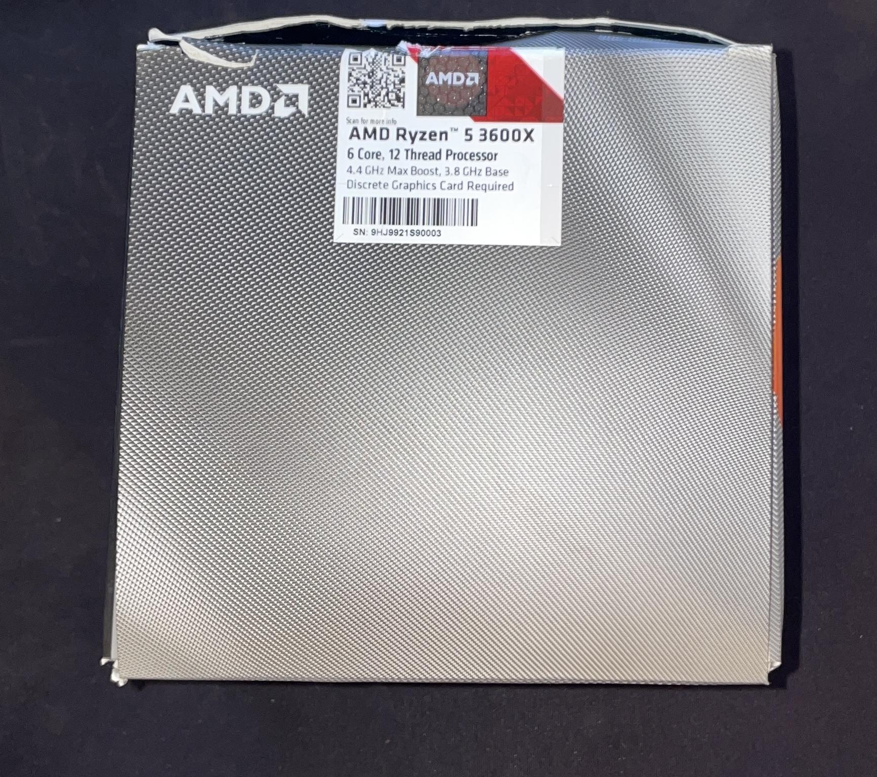 AMD Ryzen 5 3600x 6 Core, 12 Thread Processor w/ AMD Wraith CPU Cooler