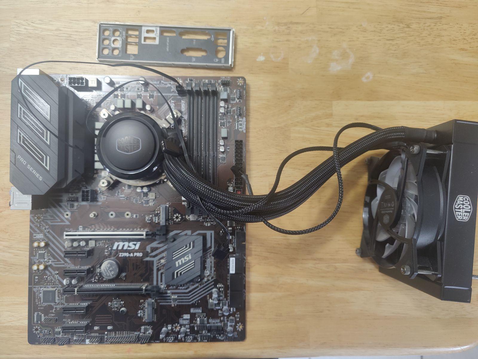 MSI Z390 Motherboard with i5 9600k and 120mm AIO