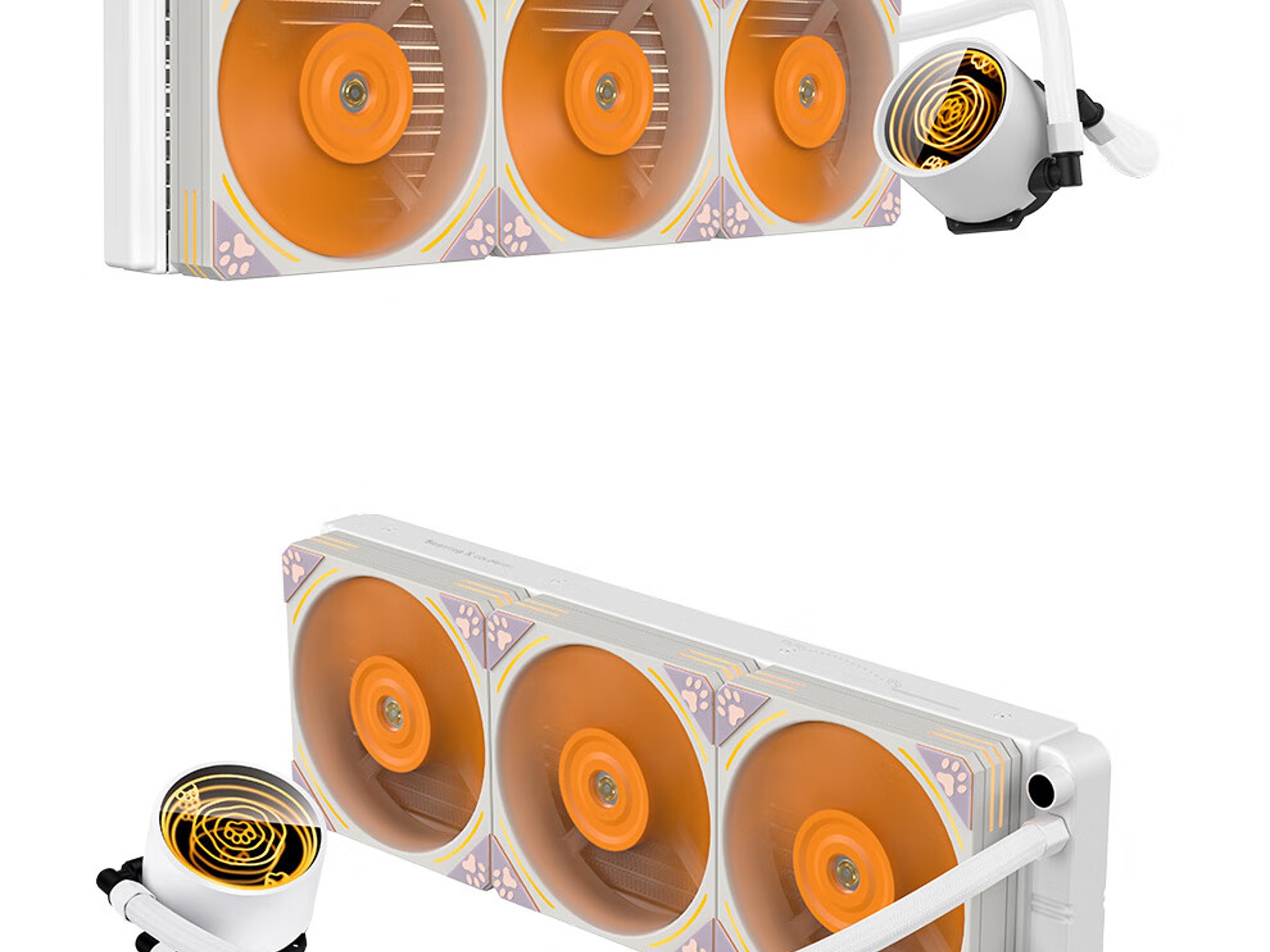 SEGOTEP Frozen 360 Meow Orange ARGB Desktop AIO Liquid CPU Cooler Orange Color