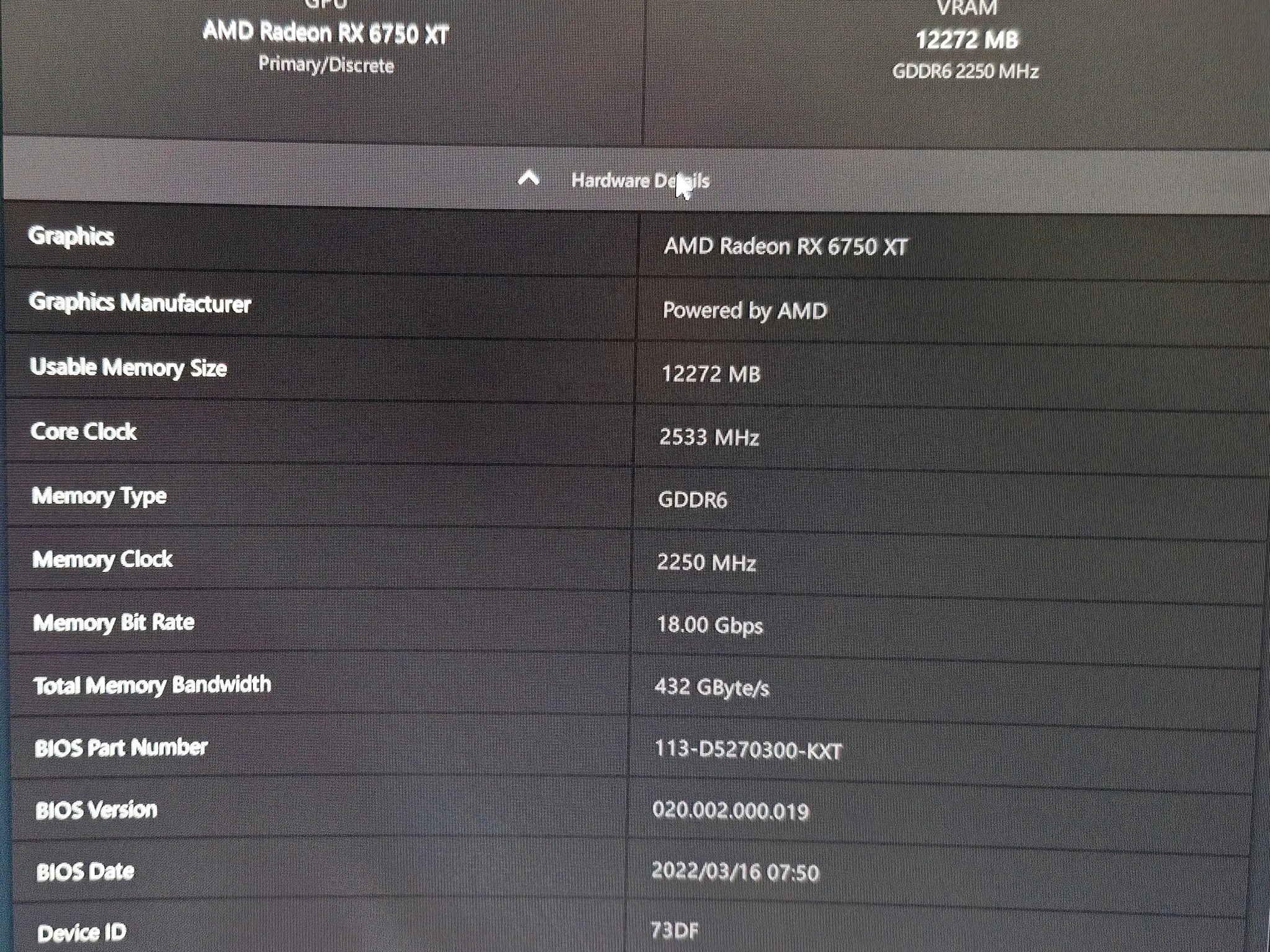 Gigabyte 6750xt oc 12gb
