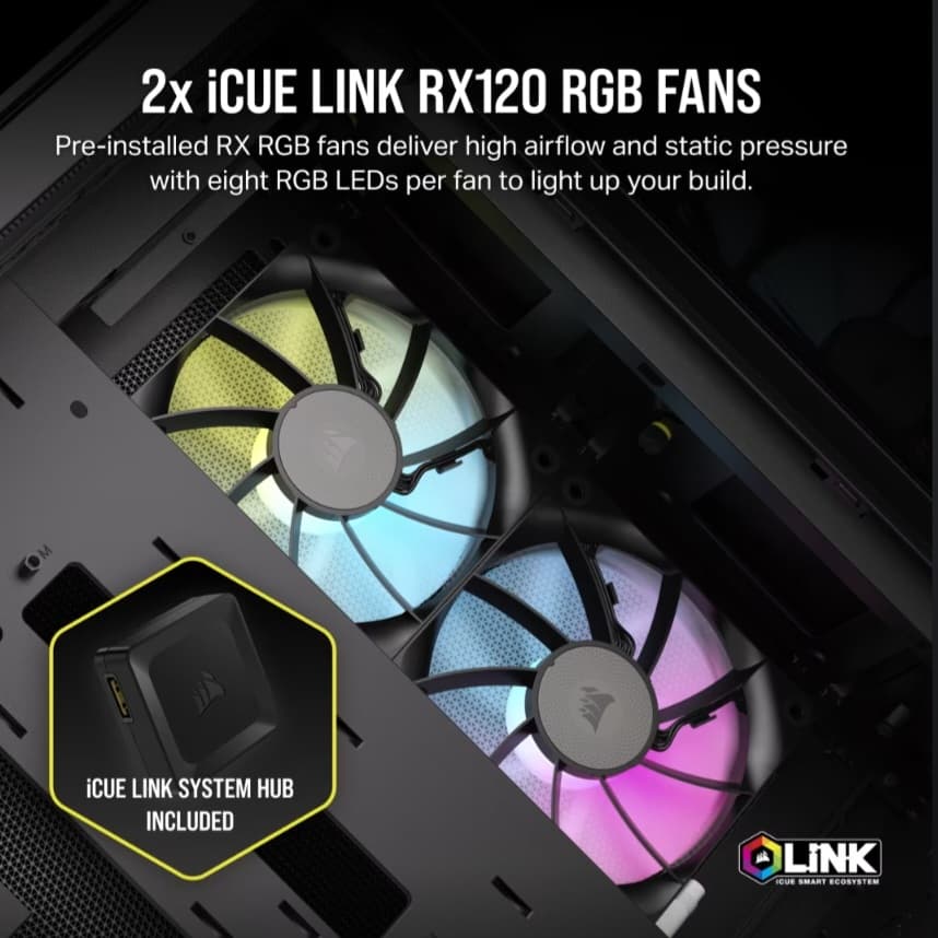 NEW Corsair iCUE LINK 2500X RGB Black Micro-ATX Dual-Chamber Case