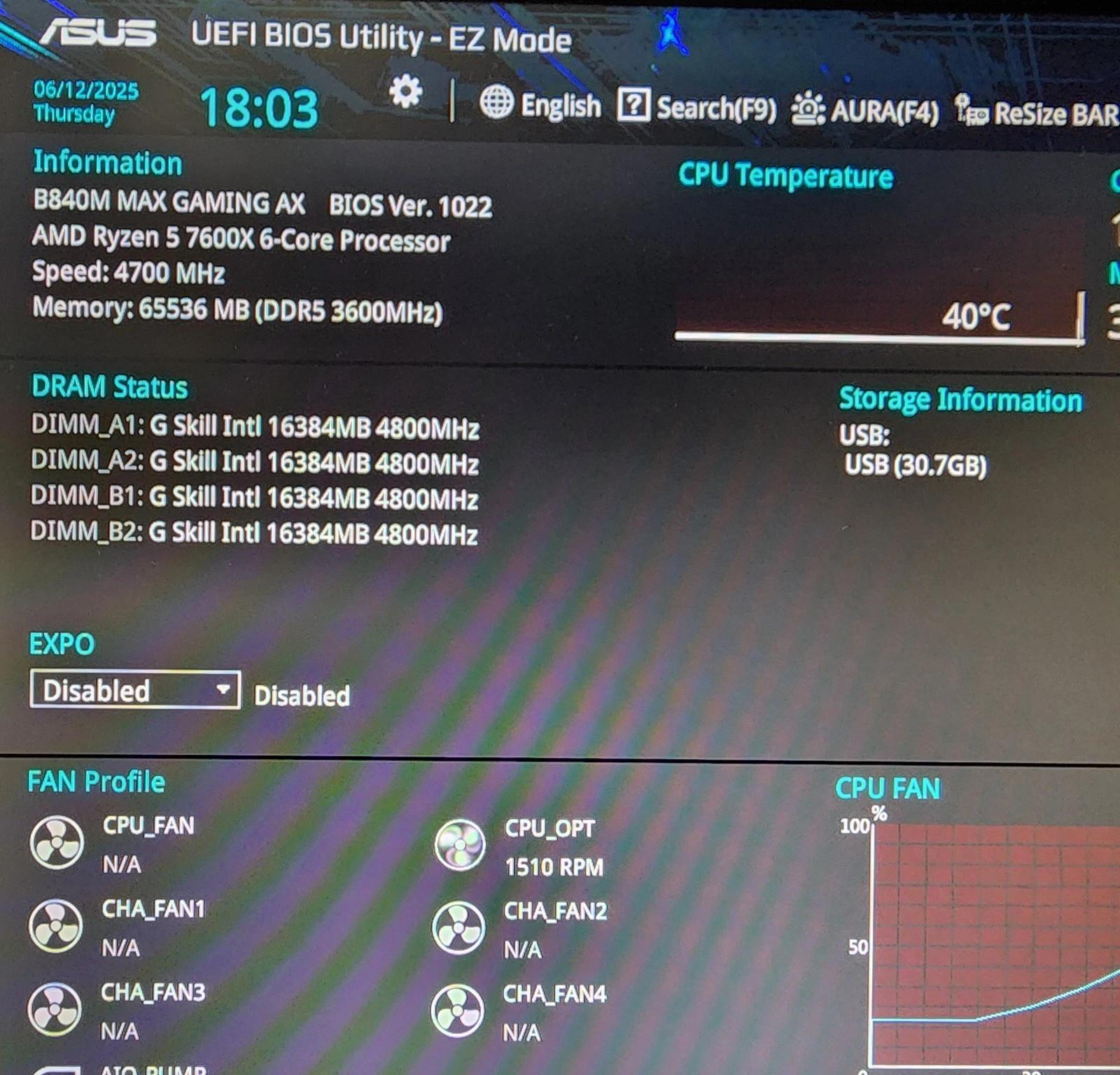 UPDATED BIOS ASUS B840M MAX GAMING AX WIFI6 DDR5 AM5 MATX MOTHERBOARD