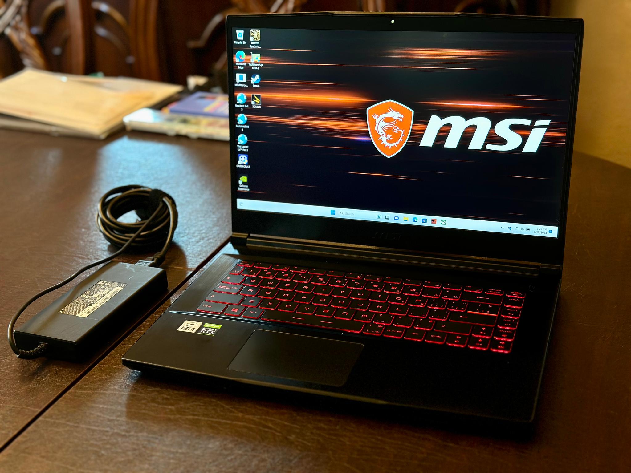 MSI GF65 Thin 10UE-283CA Gaming Laptop Core i5 RTX 3060 16GB w/ Corsair Gaming Mouse and Pad