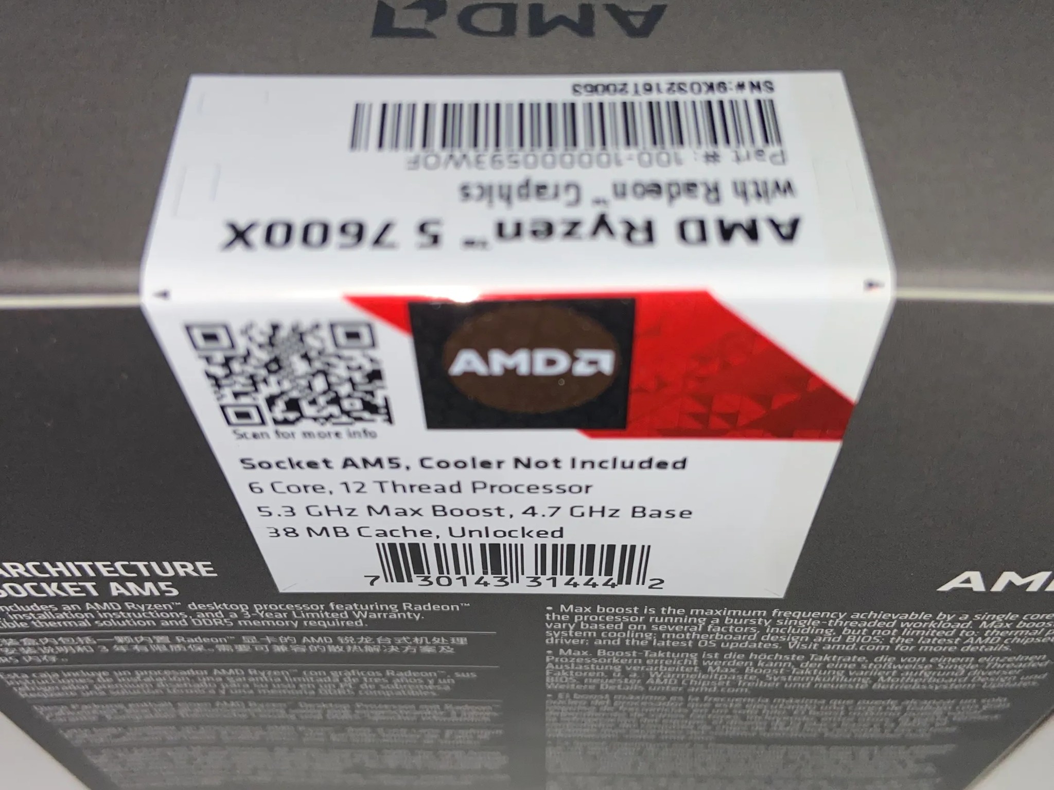 **BRAND NEW** AMD Ryzen™ 5 7600X 6-Core