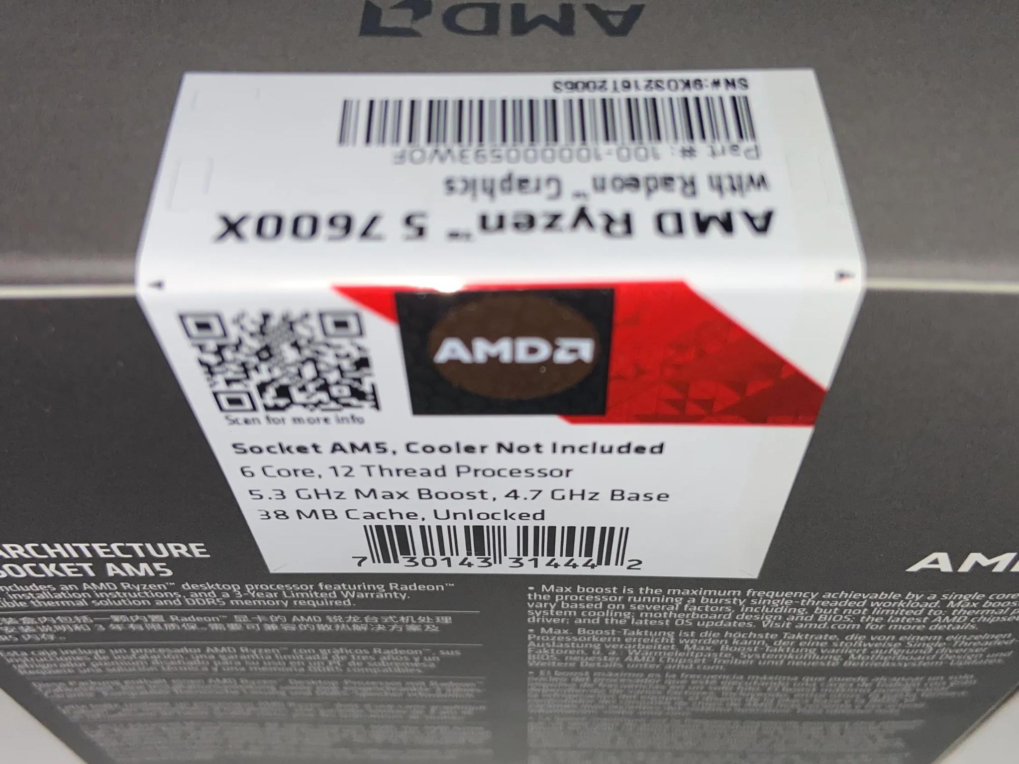 **BRAND NEW** AMD Ryzen™ 5 7600X 6-Core