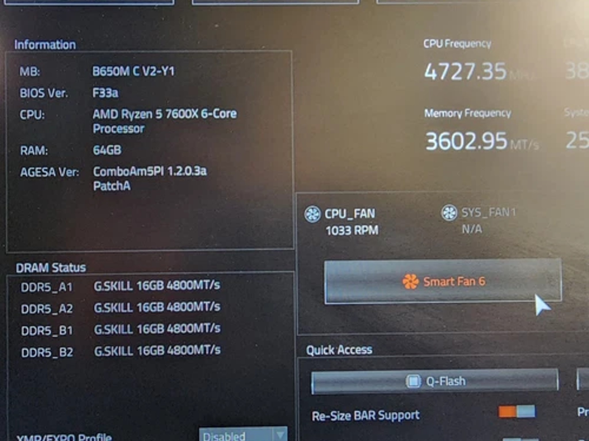 UPDATED BIOS GIGABYTE B650M C V2 WIFI AM5 DDR5 MATX MOTHERBOARD