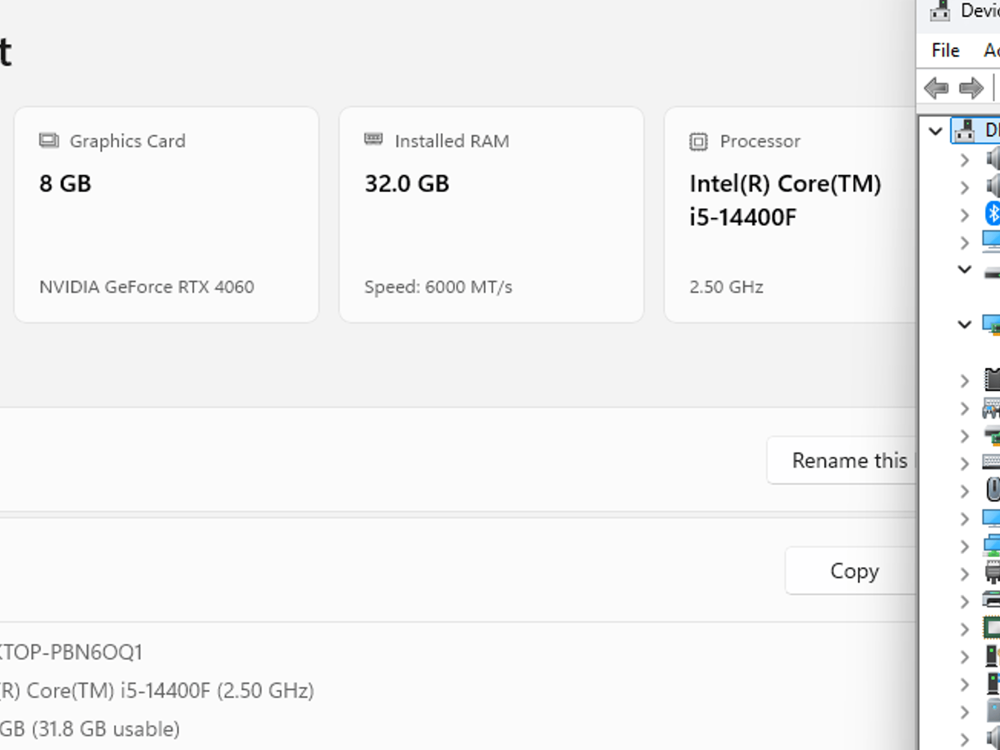 Intel Core i5 14400F GeForce RTX 4060 ASUS Z790 Gaming WIFI7 1TB SSD 32GB DDR5 Montech AIR 903 Case