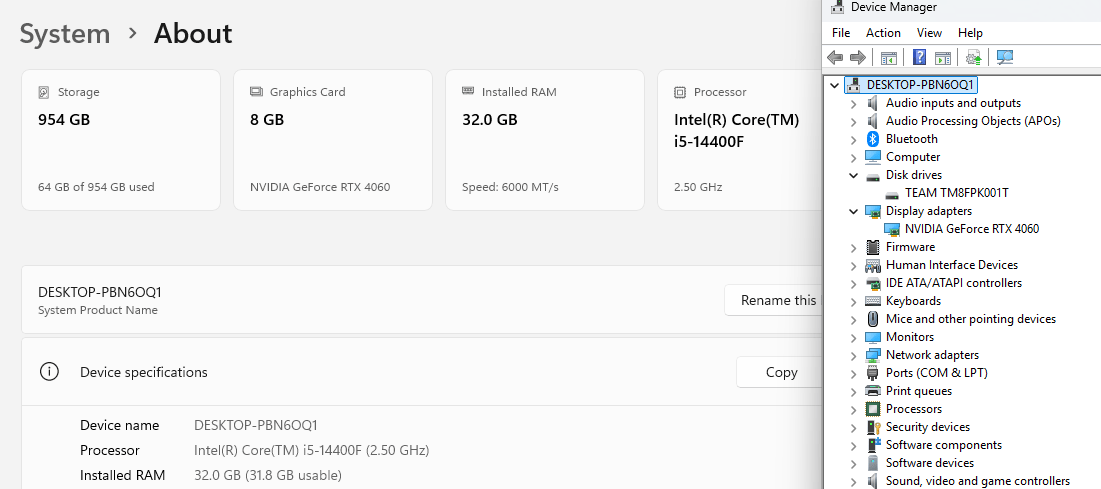 Intel Core i5 14400F GeForce RTX 4060 ASUS Z790 Gaming WIFI7 1TB SSD 32GB DDR5 Montech AIR 903 Case