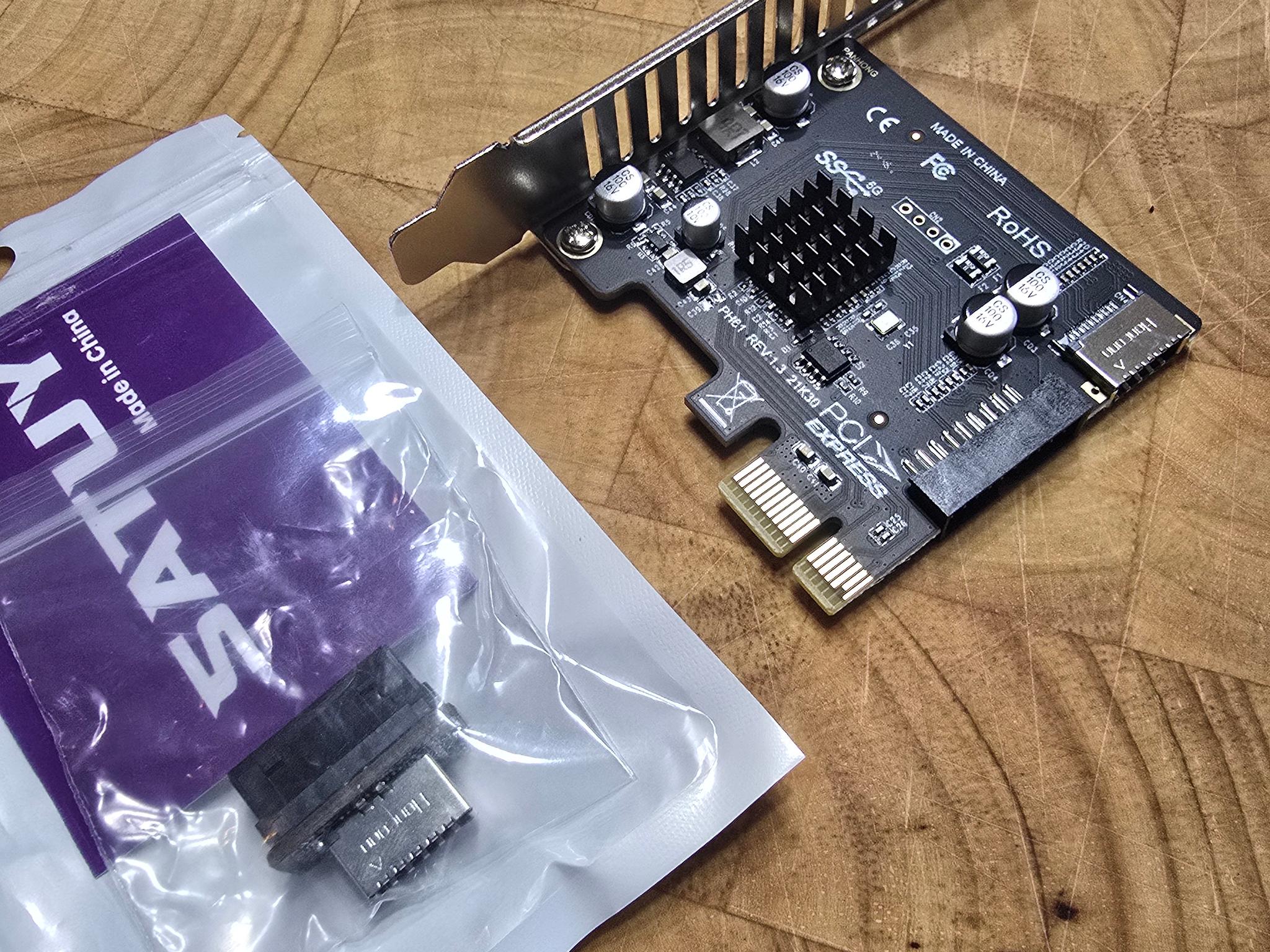 5Gbps Type-E USB 3.1 Front Panel Socket & USB 3.0 20Pin to PCI-E 1X Express w/ USB 3.2 adapter