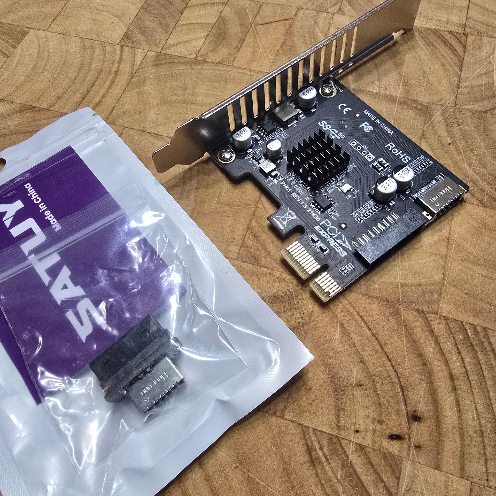 5Gbps Type-E USB 3.1 Front Panel Socket & USB 3.0 20Pin to PCI-E 1X Express w/ USB 3.2 adapter