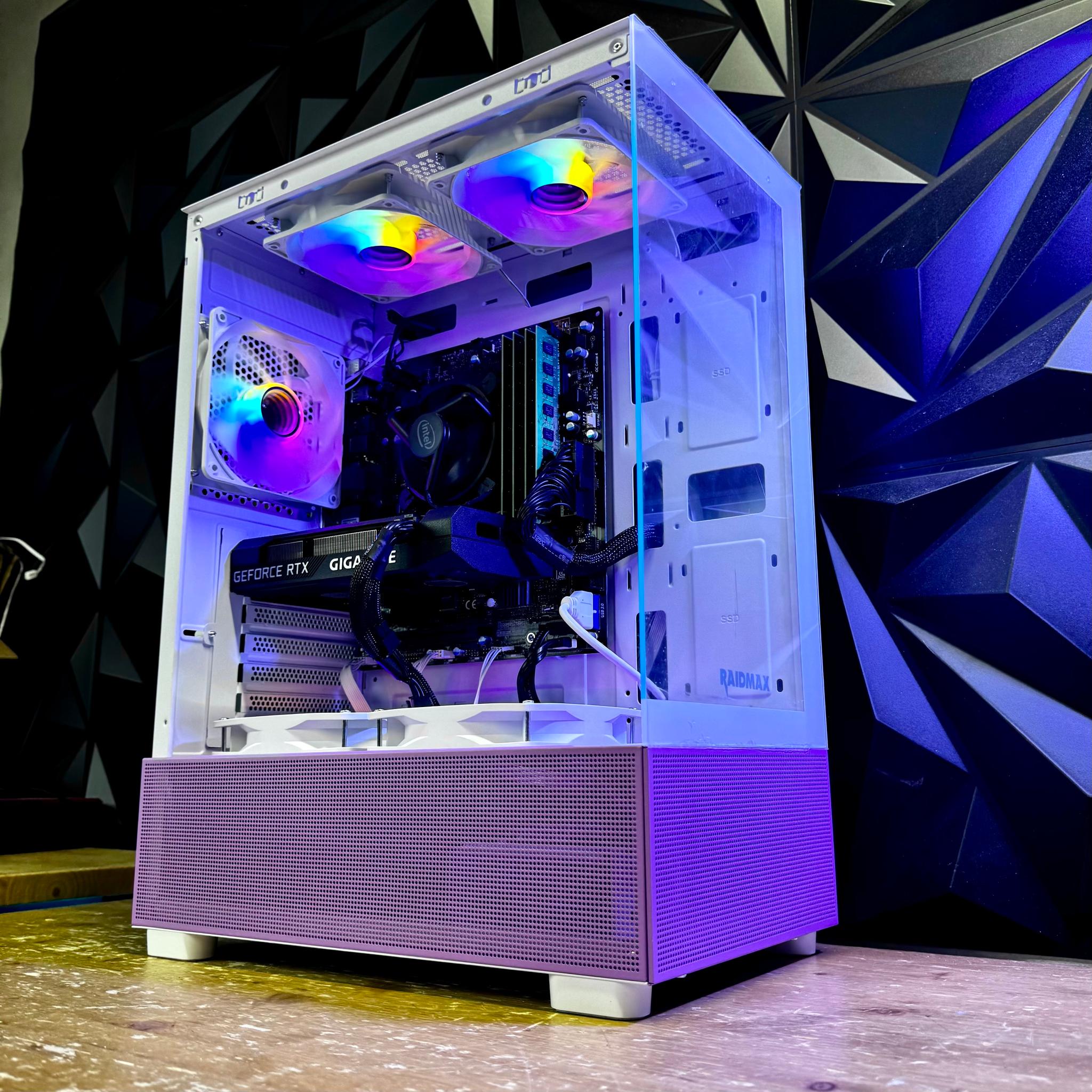 Nvidia Geforce RTX 4060 - Intel Core i7 - 32GB RAM - SSD + 1TB Windows 11 Custom Purple Gaming PC