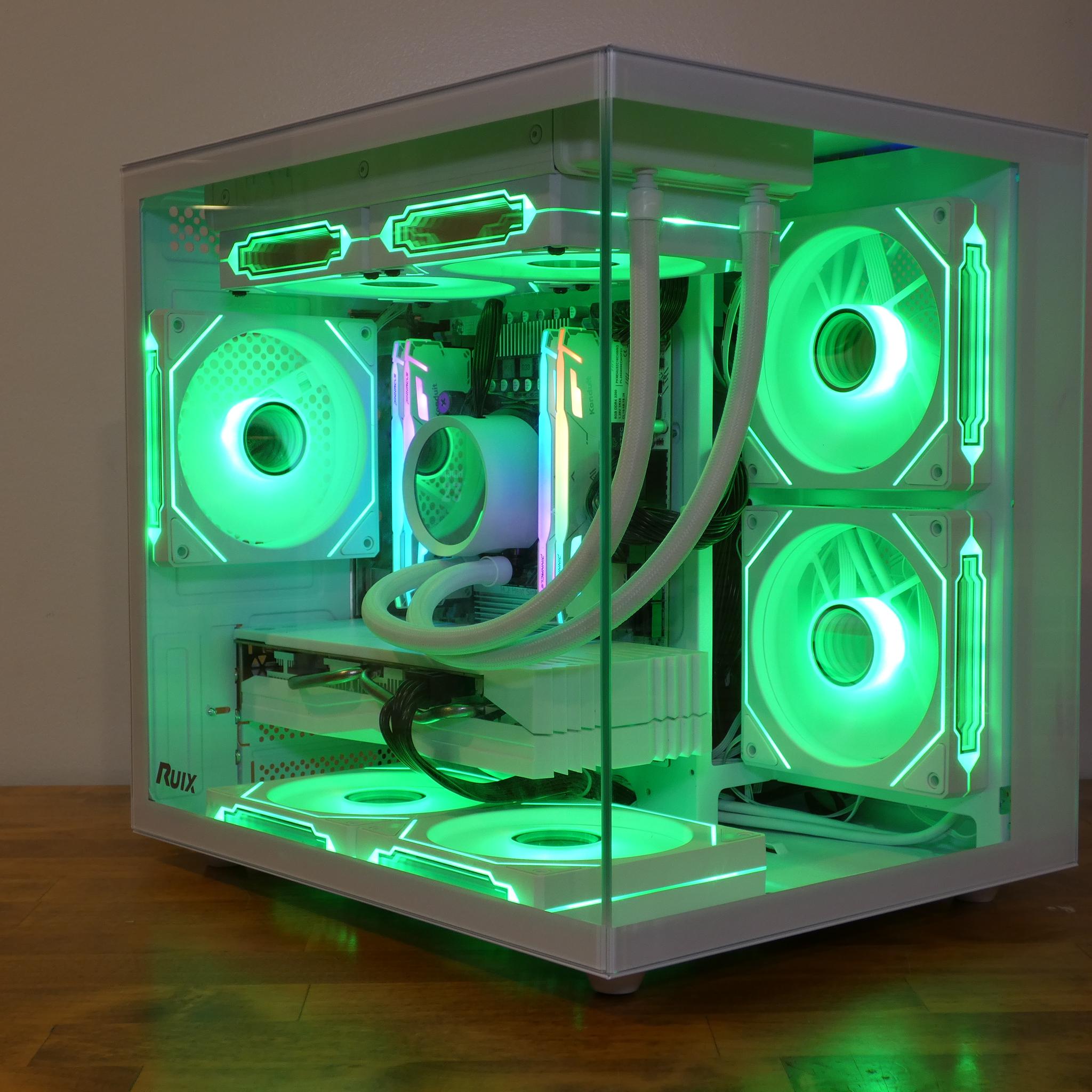 Custom All White Gaming PC | RX 580 8GB | Xeon 12-Core | 32GB RAM | 1TB NVMe SSD | RGB