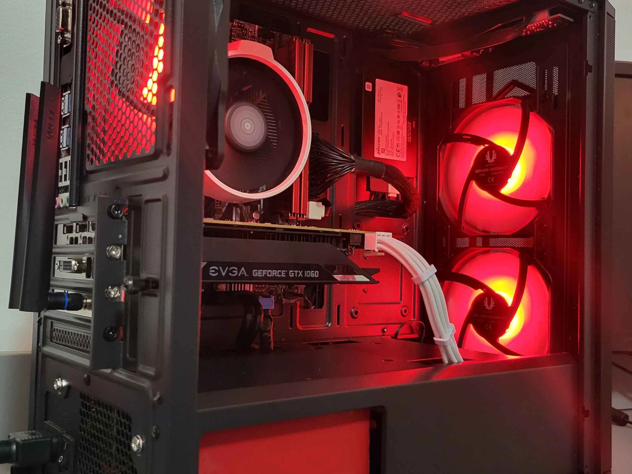 Red, White and Black E-Sports Machine! Ryzen 5*, GTX 1060 6GB, 16GB, 1TB Total Storage, Wi-Fi + BT