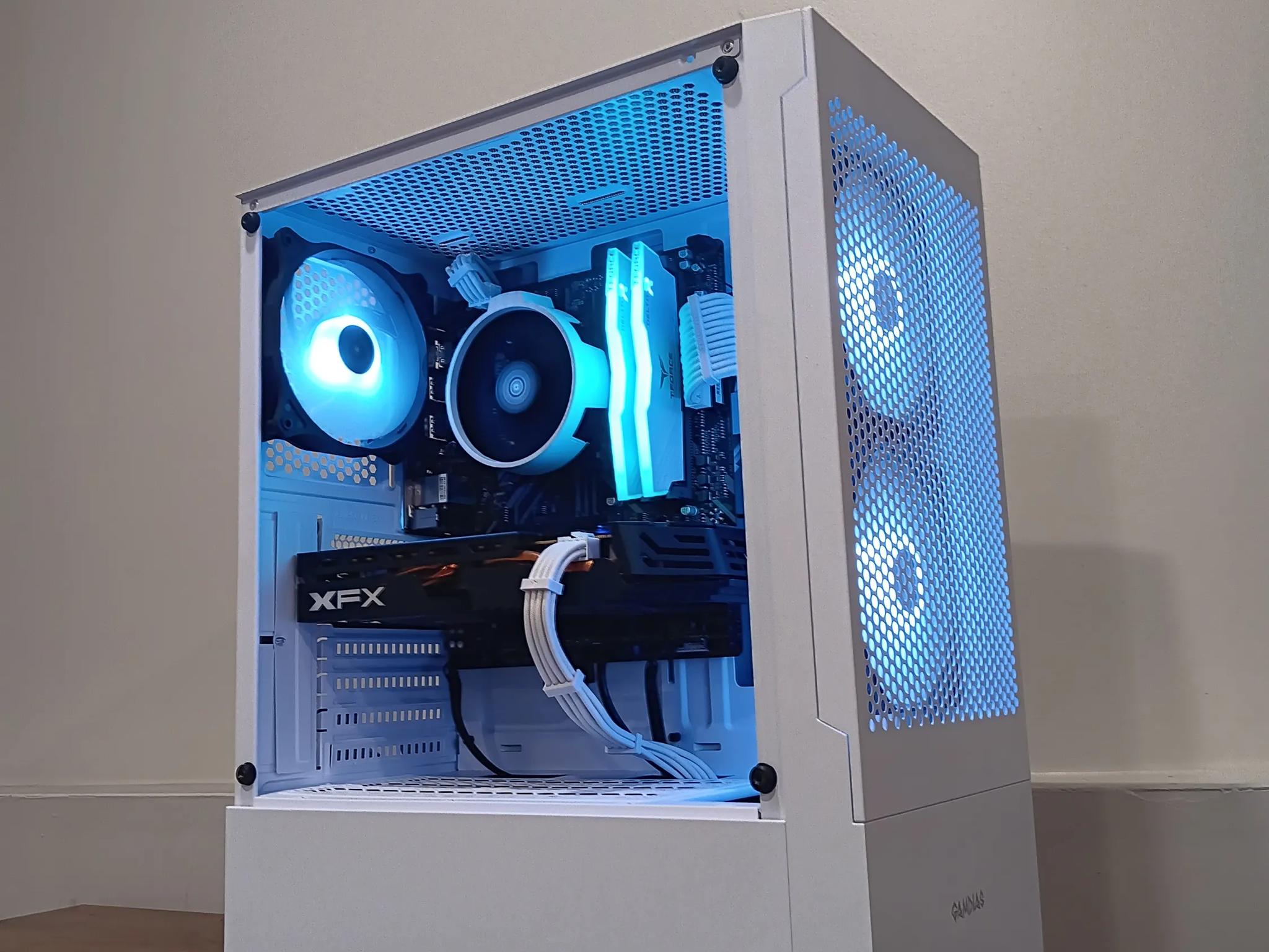 ❄️White 1080p Gaming PC❄️||rx 580 8gb||ryzen 5 3600||16gb ddr4 