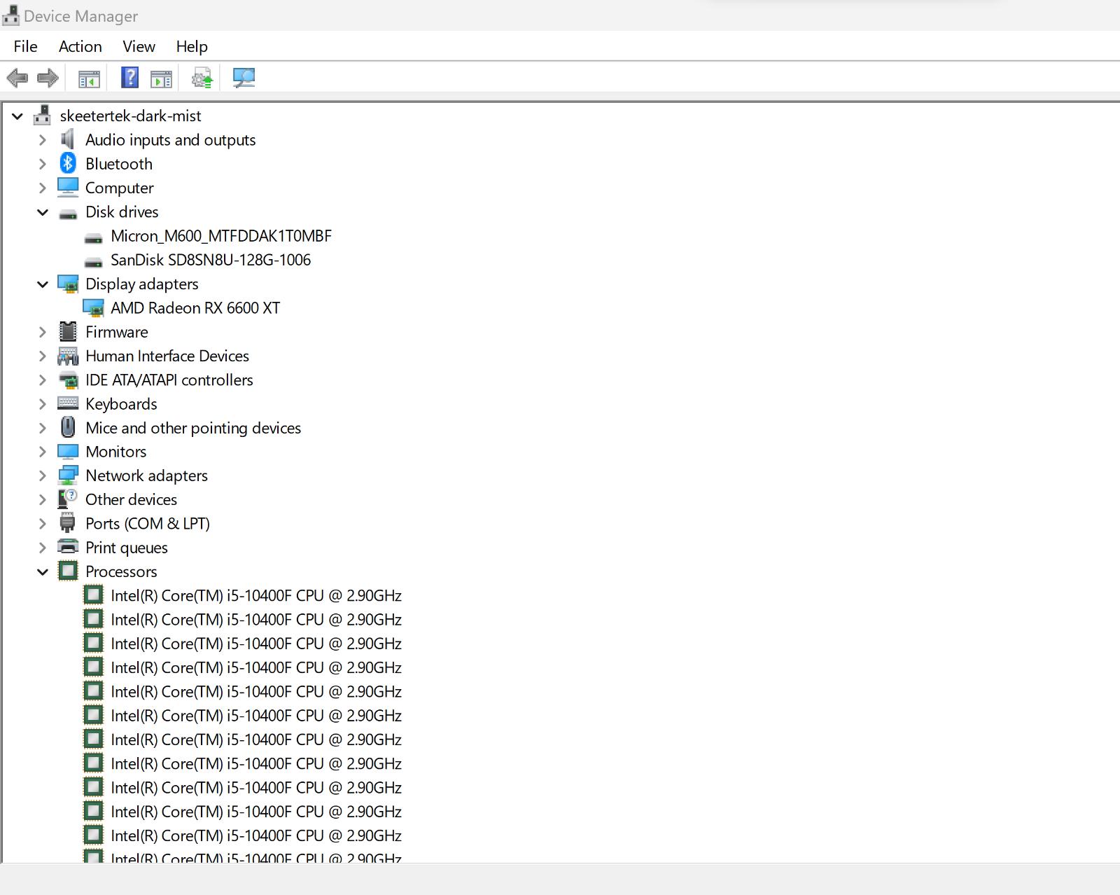 i5 10400F, RX 6600 XT, 16 Gb 1 Tb SSD/128 Gb OS M.2, Win 11 Pro, AIO/ALL Noctua