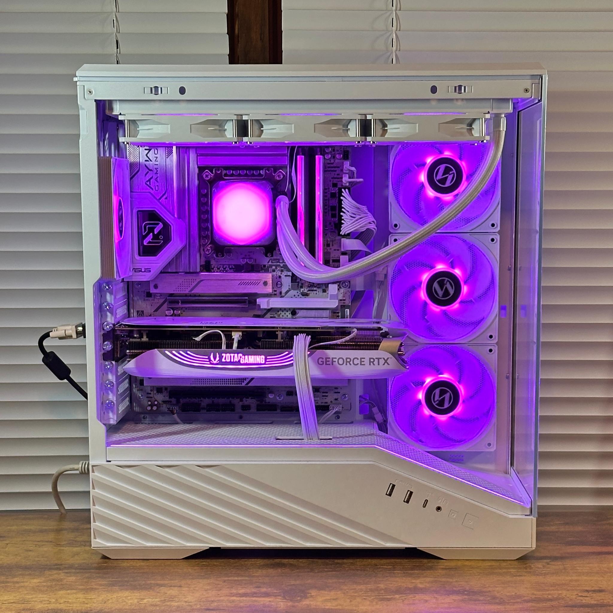 RTX 4080S 16GB | Intel Core Ultra 265KF | 48GB DDR5 | 2TB NVME | Win11 | WIFI | 4K White Gaming PC