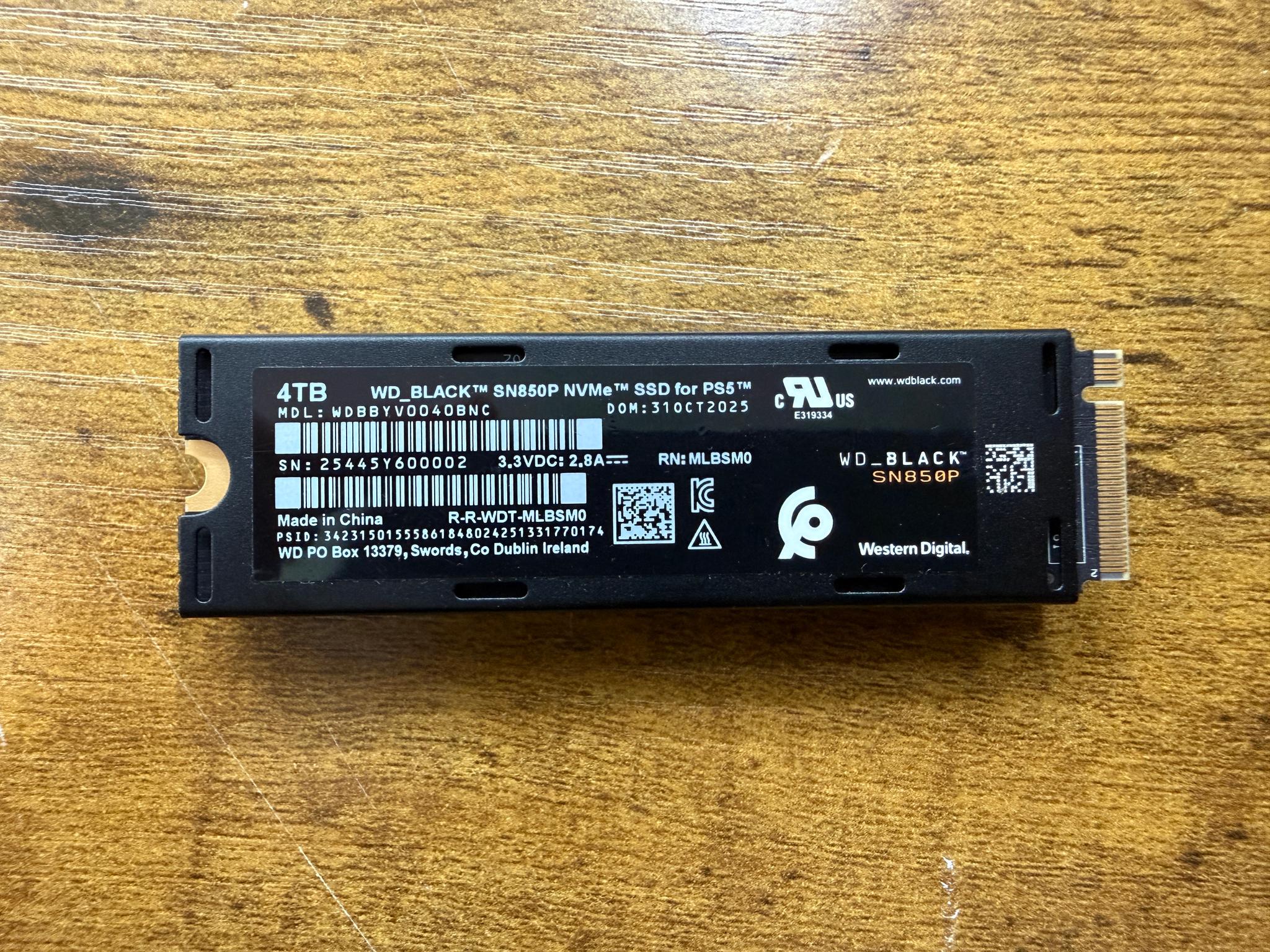 WD_Black 4TB SN850P (X) Gen4x4 NVMe SSD w/ Heatsink