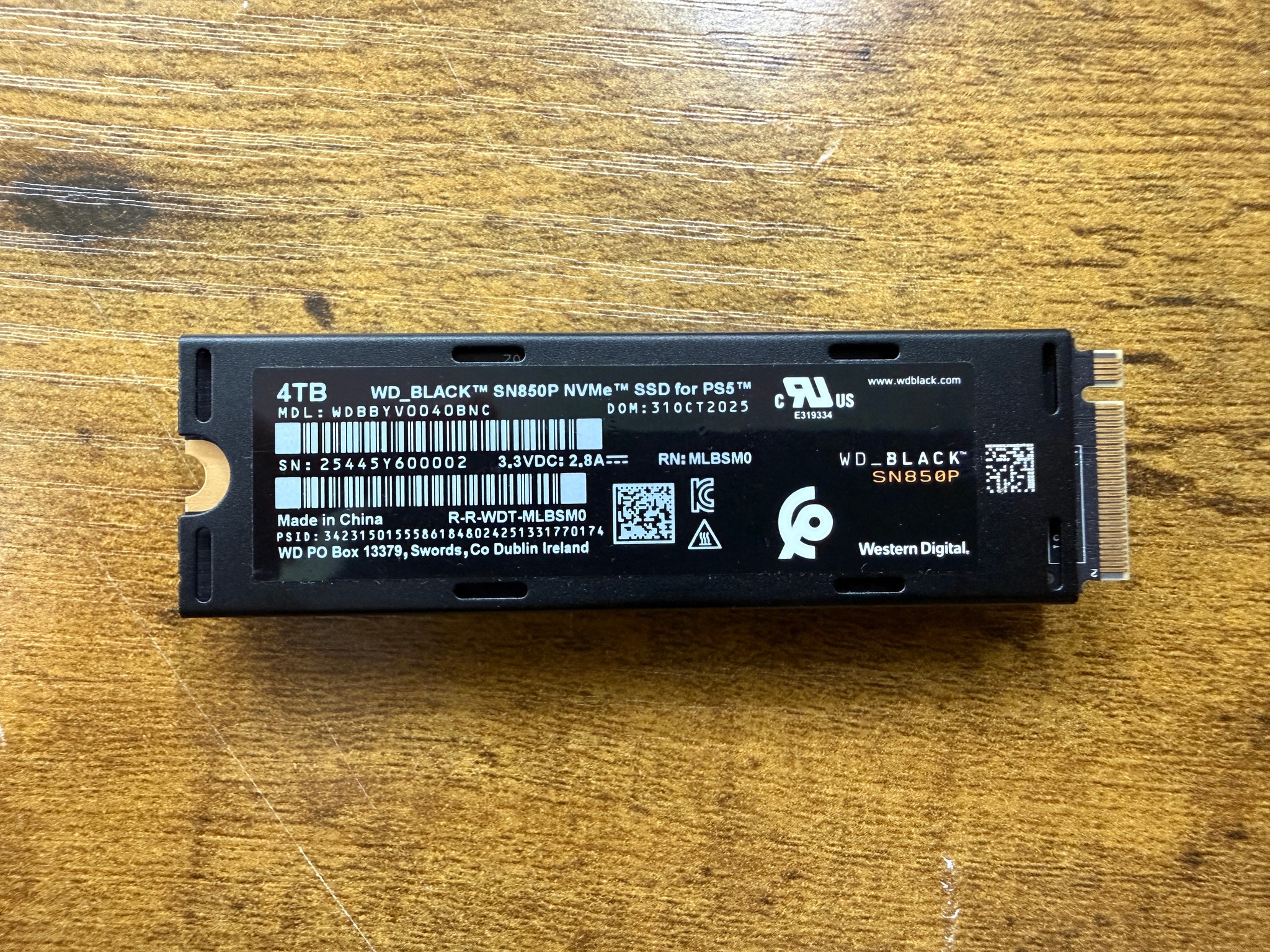 WD_Black 4TB SN850P (X) Gen4x4 NVMe SSD w/ Heatsink
