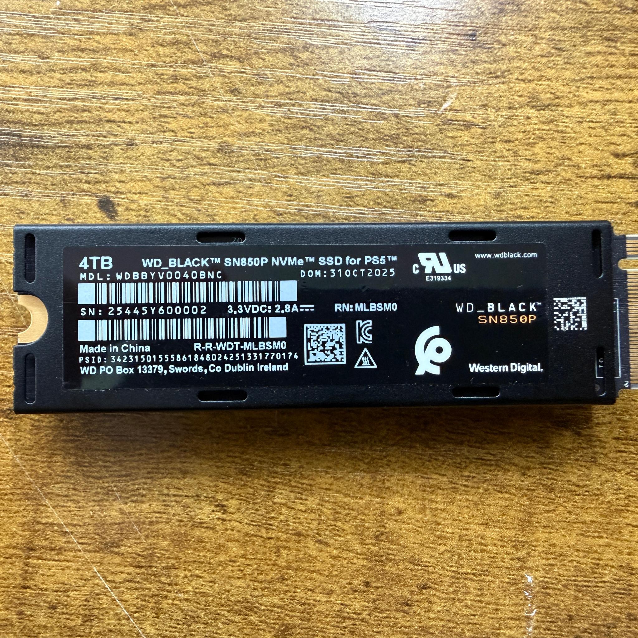 WD_Black 4TB SN850P (X) Gen4x4 NVMe SSD w/ Heatsink