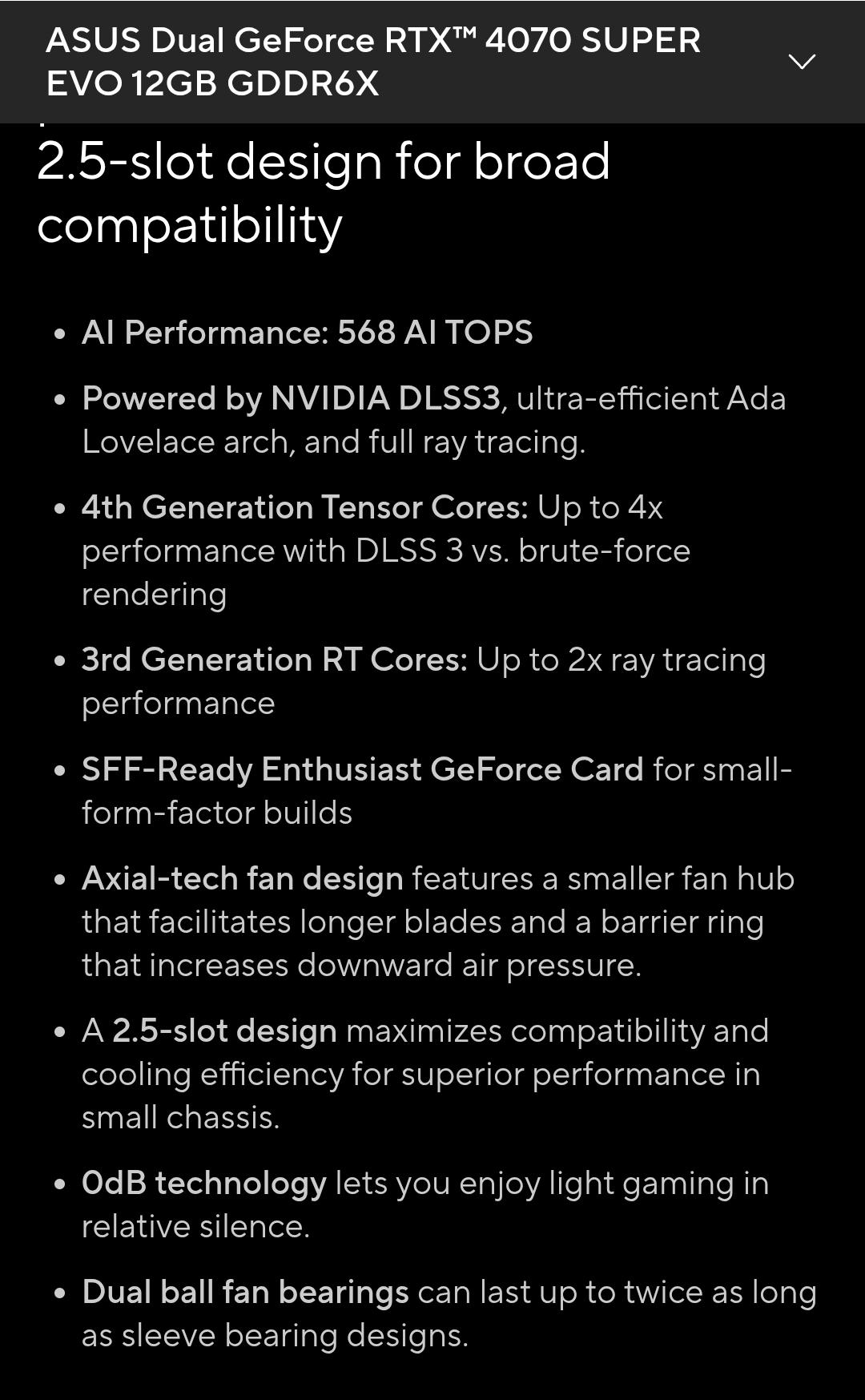 Asus DUAL EVO GeForce RTX 4070 SUPER