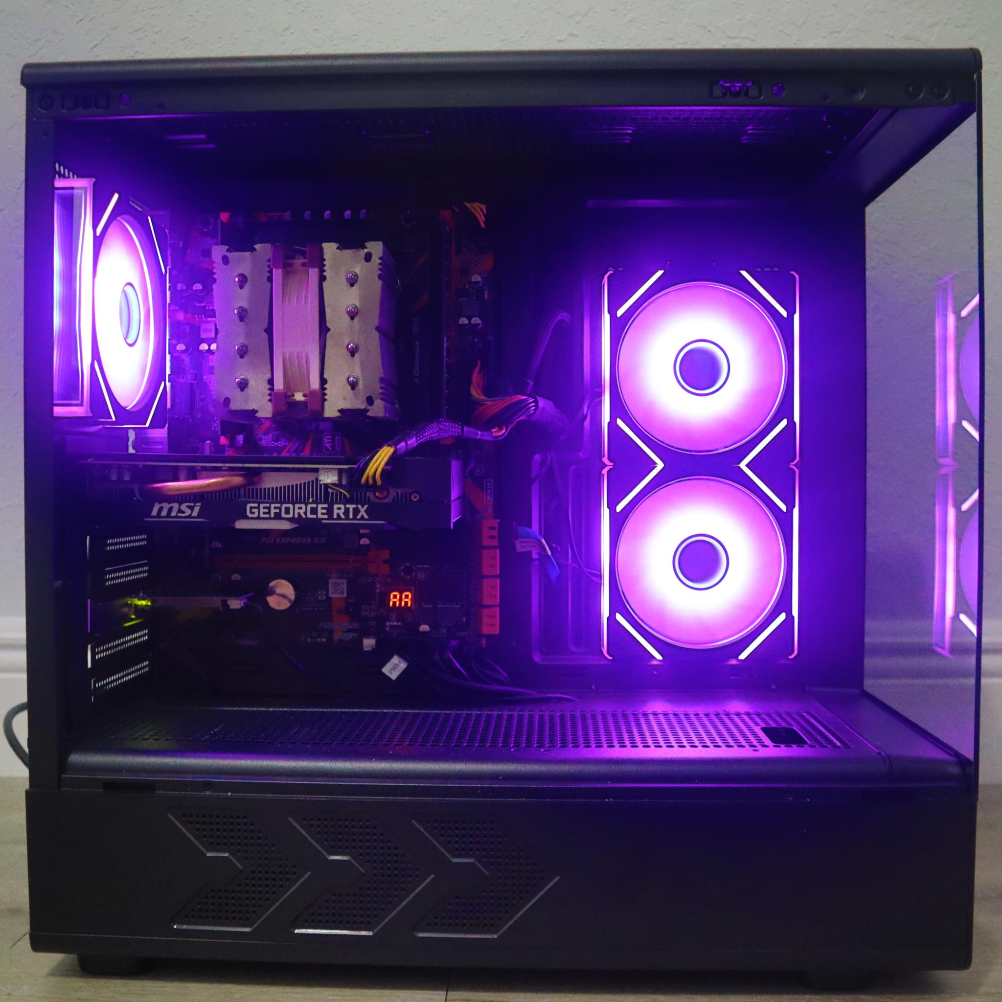 Gaming PC - RTX 2060, E5-1650 V4, 32GB DDR4, WIFI, BLUETOOTH, ARGB, BLACK, 128GB NVME SSD, 1TB HDD.