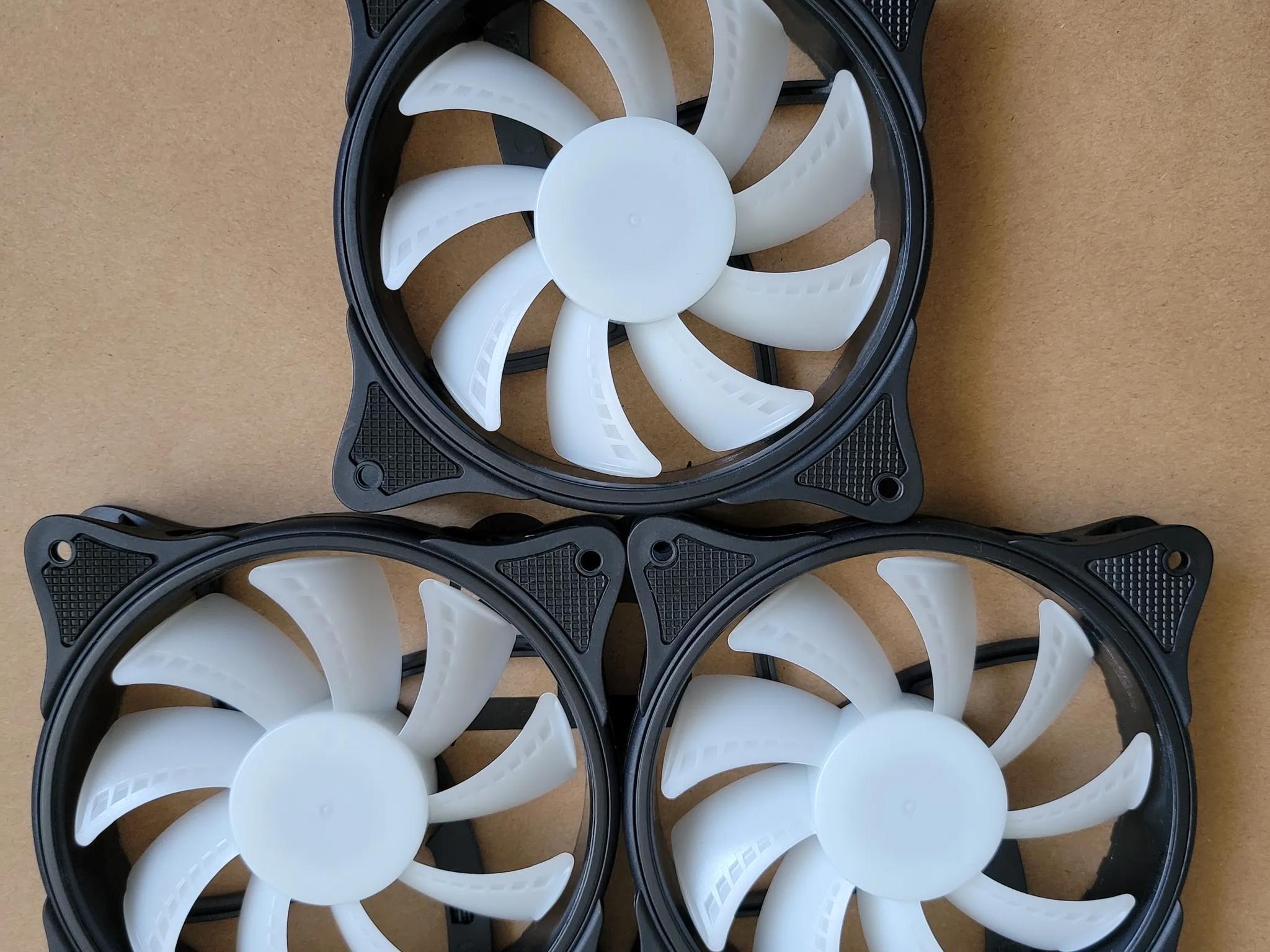 3 - 120mm RGB Case Fans - Non PWM - Used