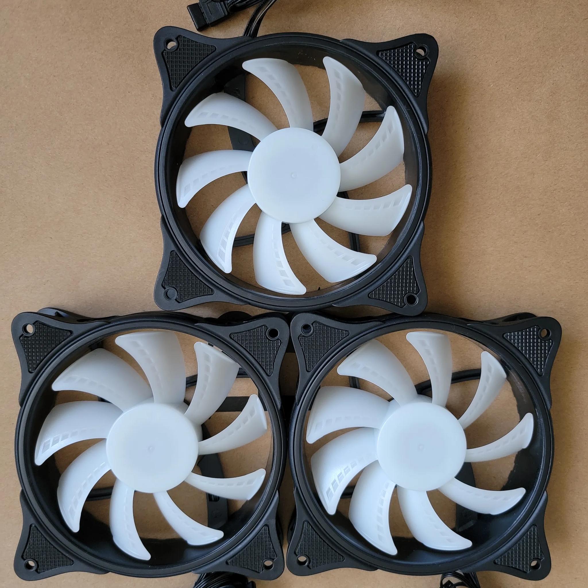 3 - 120mm RGB Case Fans - Non PWM - Used