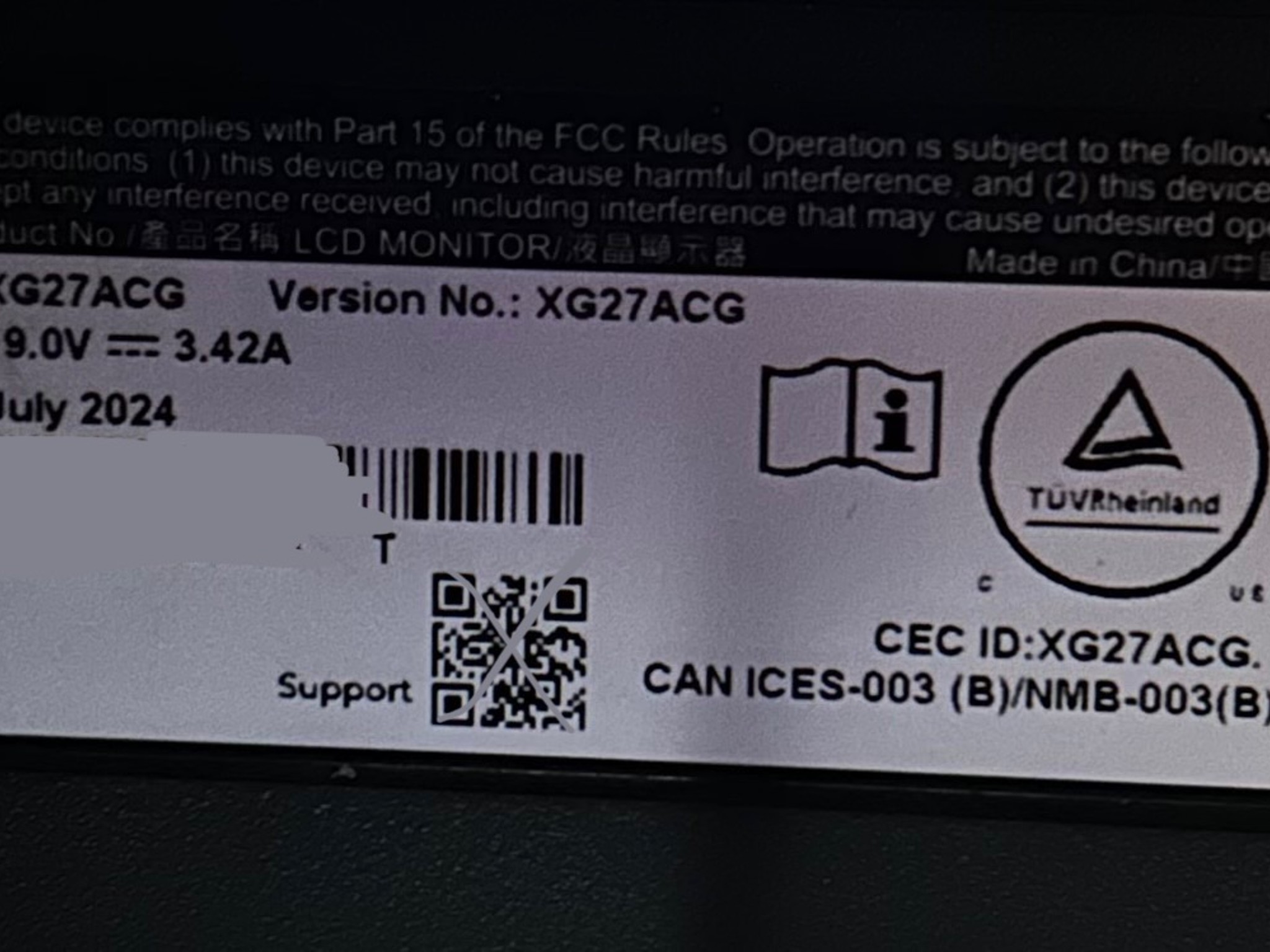 ASUS ROG 27" (180hz) 2K (2560x1440) Gaming Monitor (CYBER MONDAY DROP) (XG27ACG) (2 of 3)