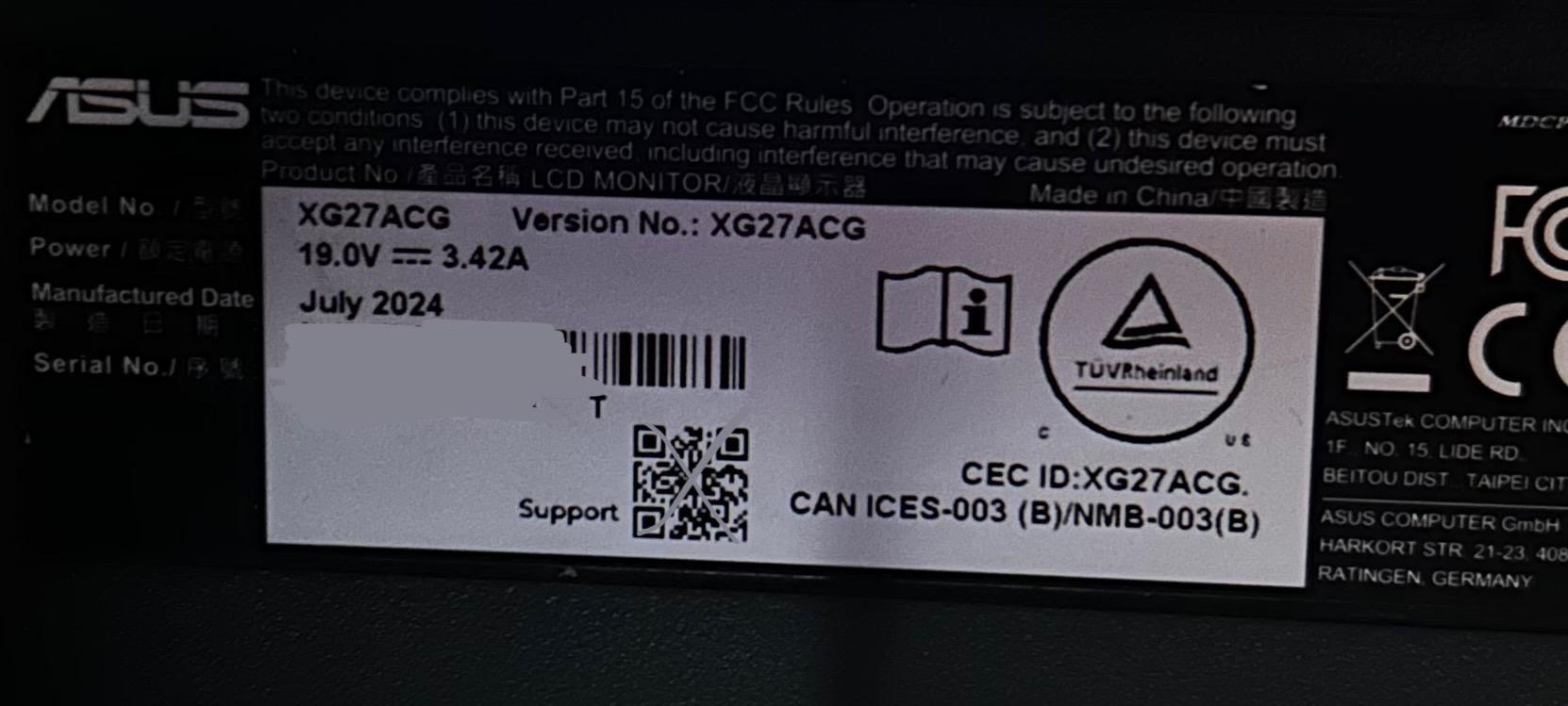 ASUS ROG 27" (180hz) 2K (2560x1440) Gaming Monitor (CYBER MONDAY DROP) (XG27ACG) (2 of 3)