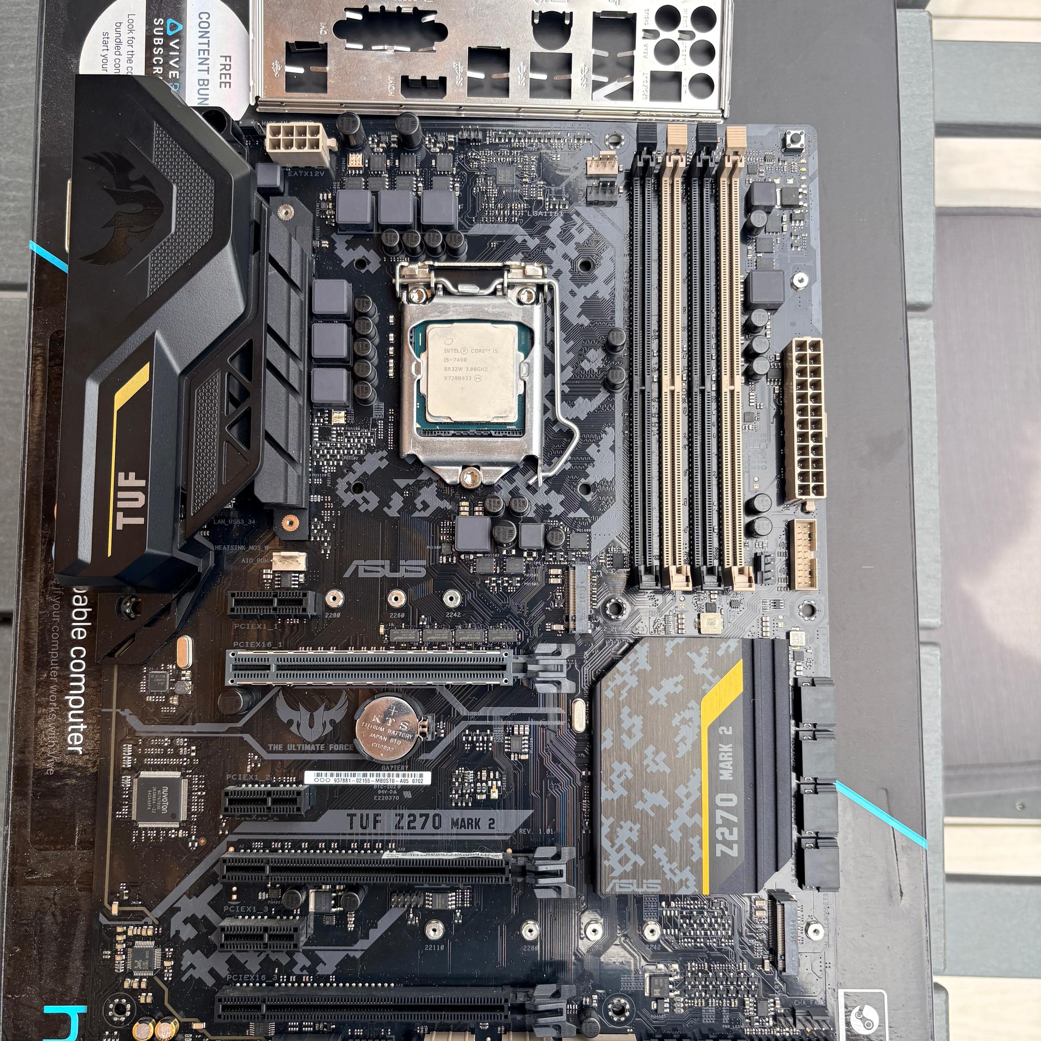 Intel i5-7400 + ASUS TUF Z270 Mark 2 Motherboard Combo – CPU + Board Bundle