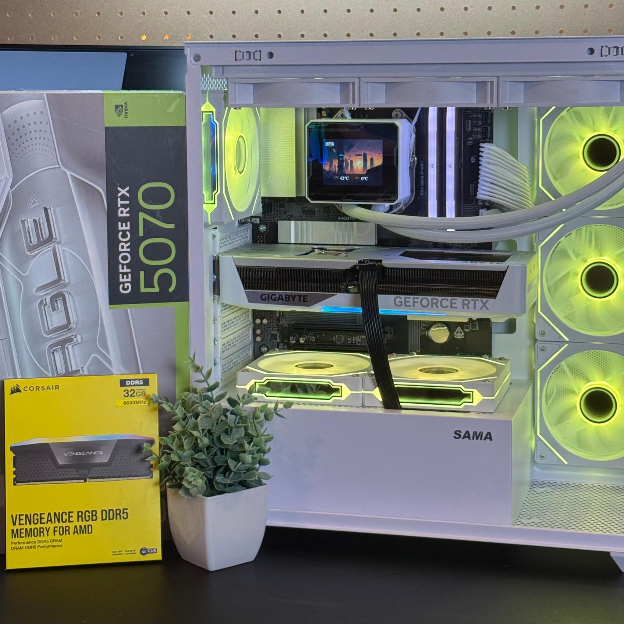 ❄️ WHITEOUT All White Gaming PC | RTX 5070 | Ryzen 7 7700 | 32GB DRR5 RAM | 1TB | Windows 11