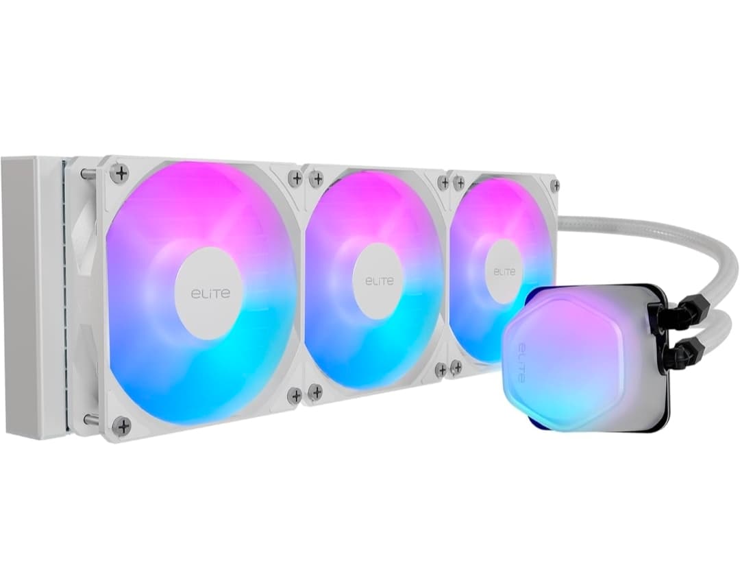 Cooler Master 360 Elite Liquid White AIO CPU Liquid Cooler! AM5, AM4, LGA 1851, LGA 1700!