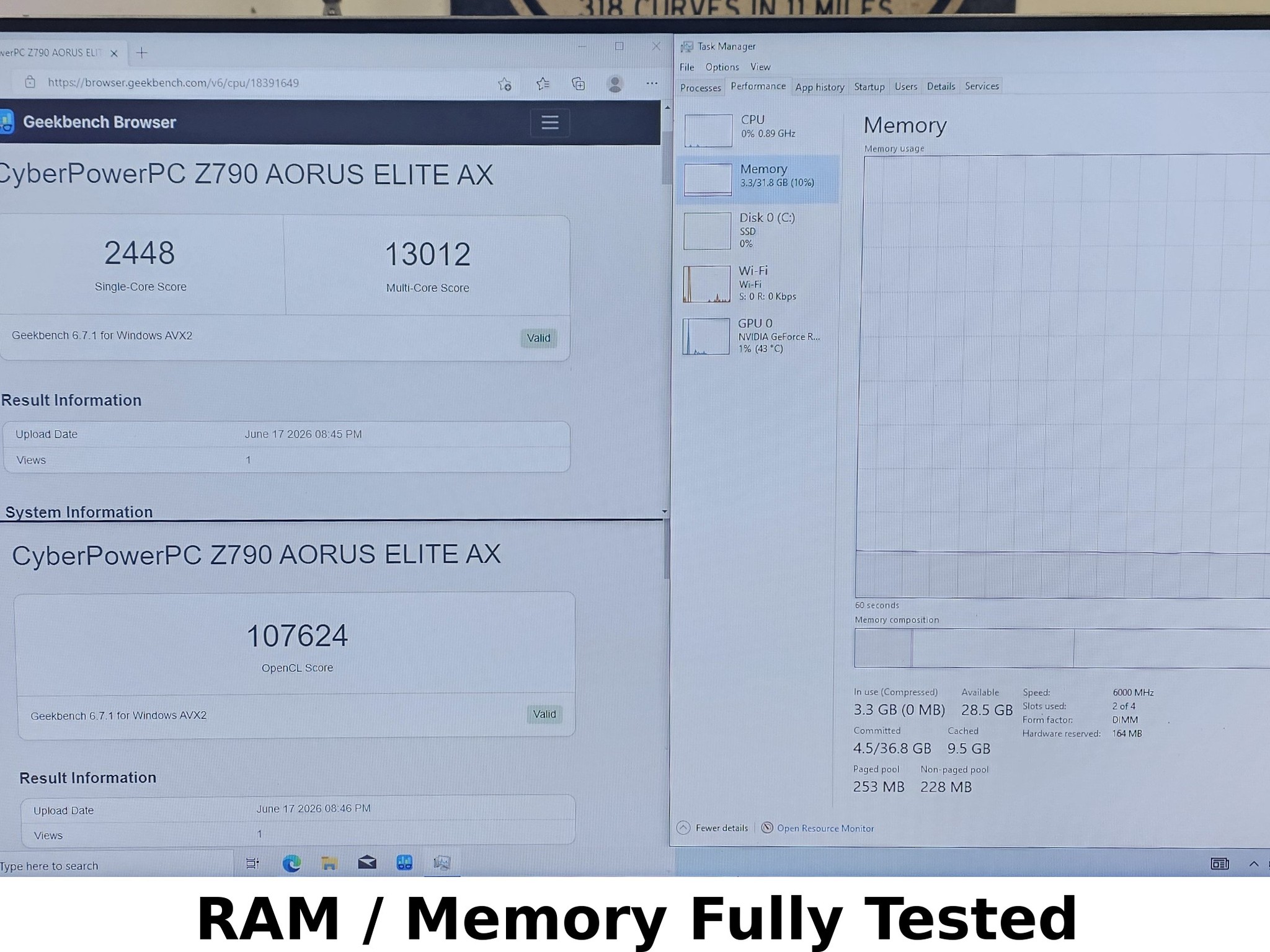 32GB DDR5 (2x16GB) 6000MT/s T-Force Vulcan