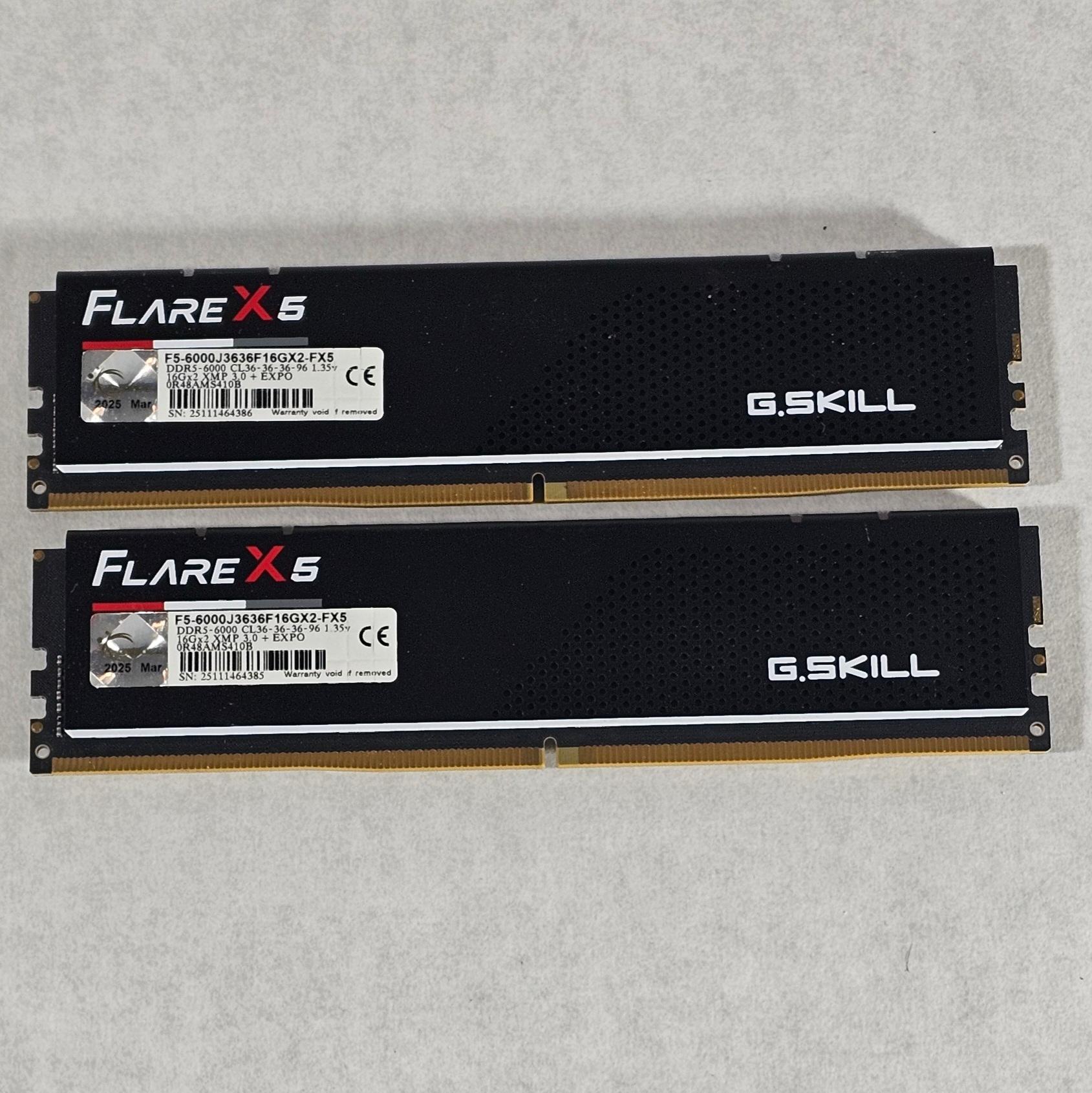 32GB DDR5 (2x16GB) CL32 6000MT/s XMP G.Skill Flare X5
