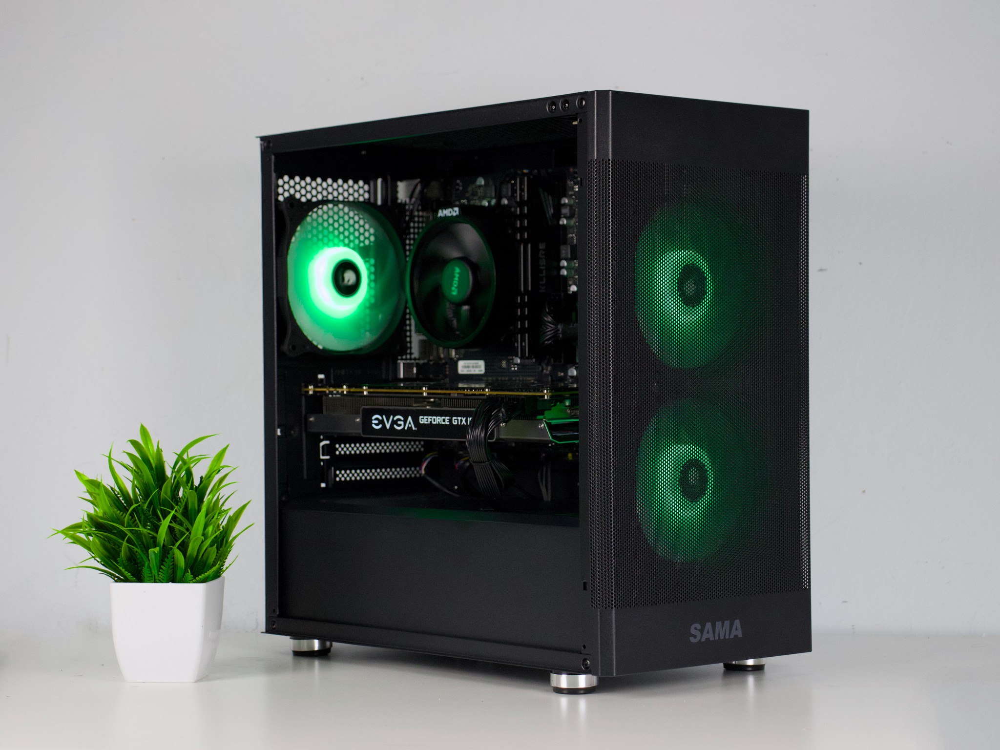 🟥⬛Black Gaming PC – GTX 1070 8G, Ryzen 5 2600, 16GB RAM, 500GB SSD - WiFi ⬛🟥
