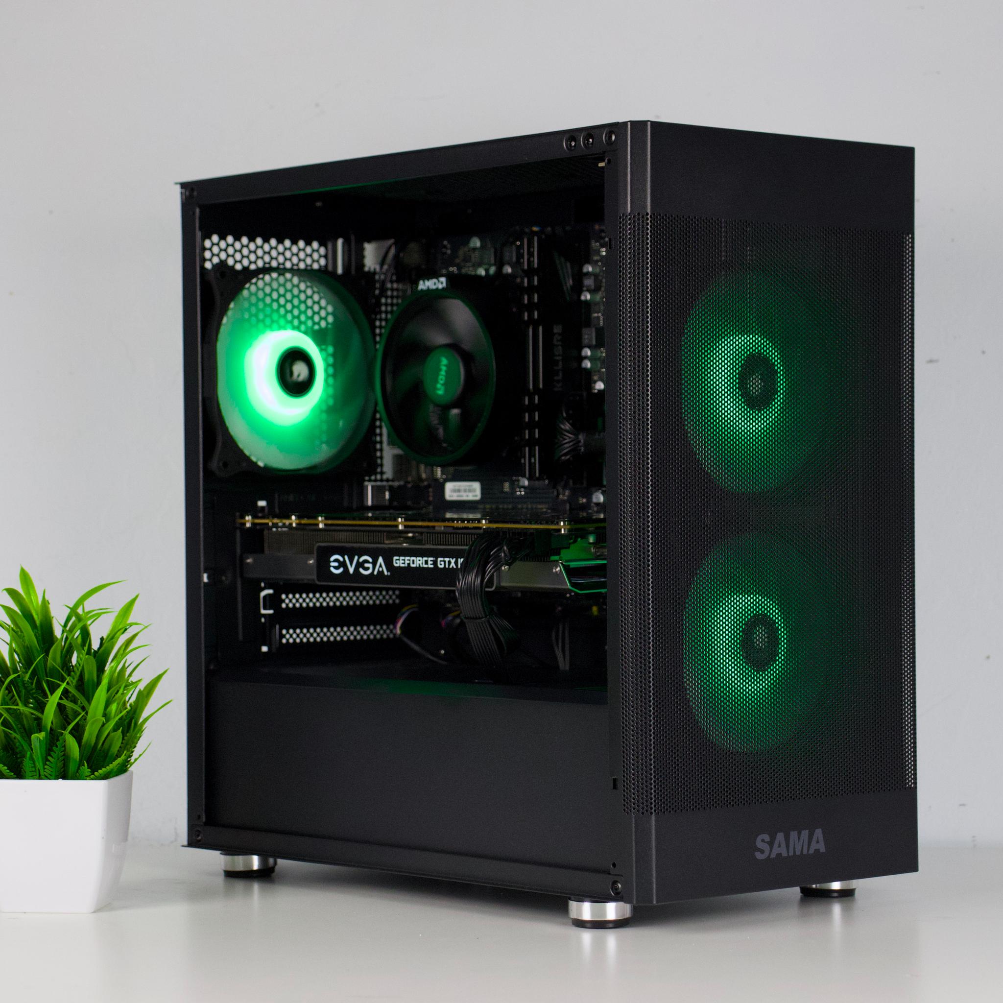🟥⬛Black Gaming PC – GTX 1070 8G, Ryzen 5 2600, 16GB RAM, 500GB SSD - WiFi ⬛🟥